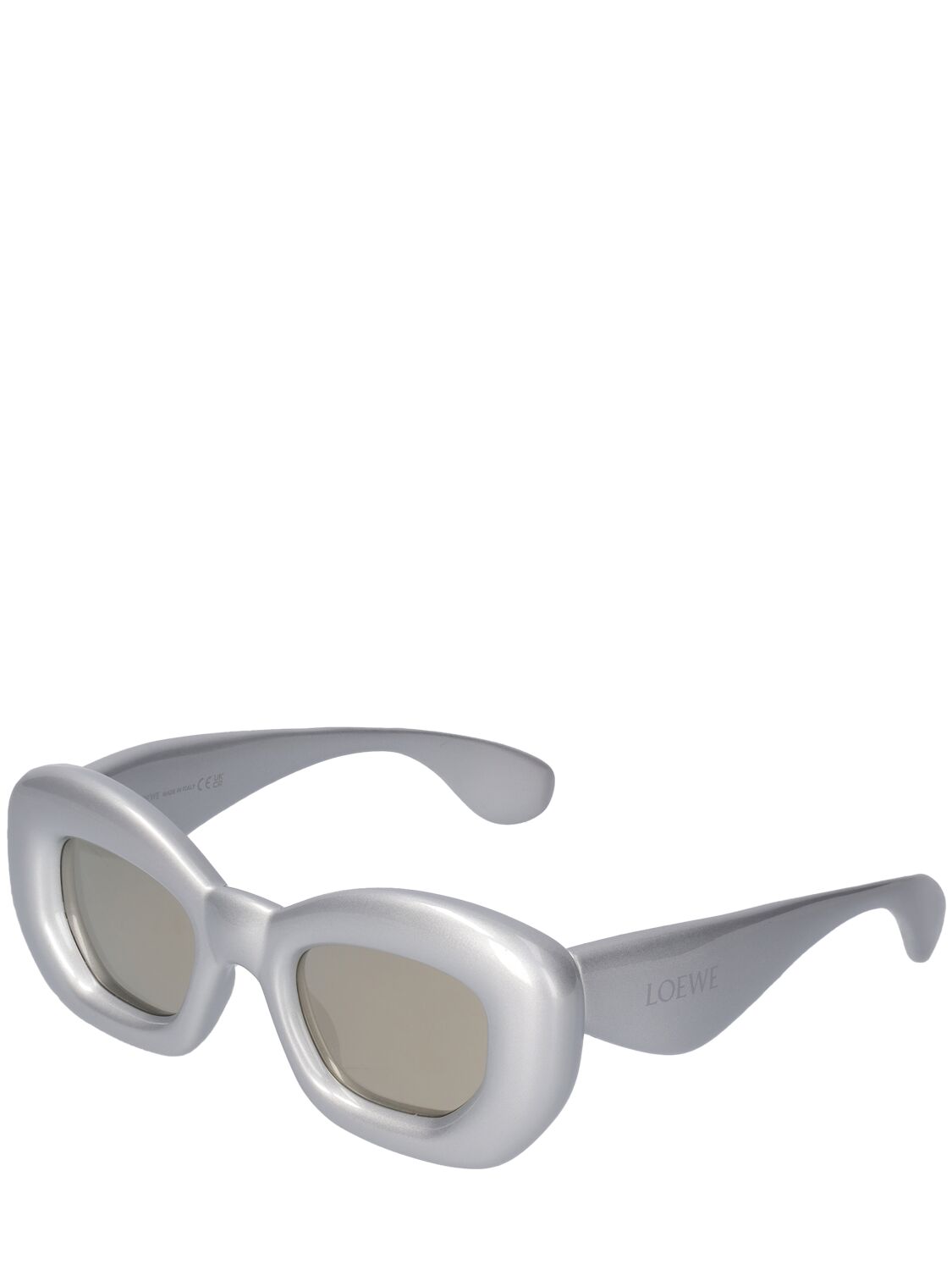 Shop Loewe Inflated Cat-eye Sunglasses In Silver