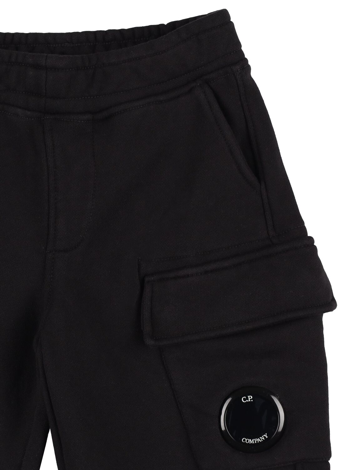 Shop C.p. Company Cotton Sweat Shorts In Black