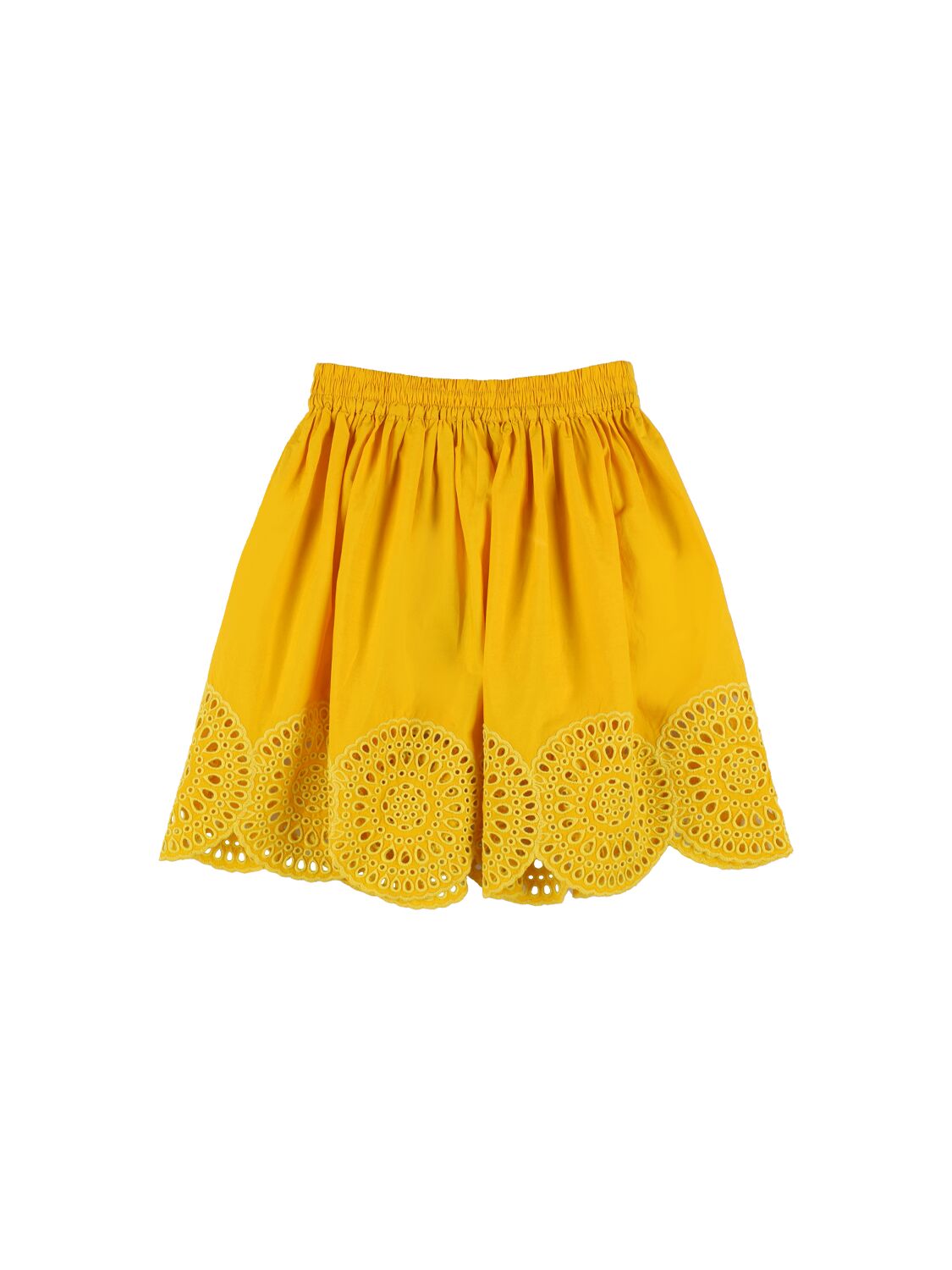Shop Stella Mccartney Organic Cotton Poplin Midi Skirt In Yellow