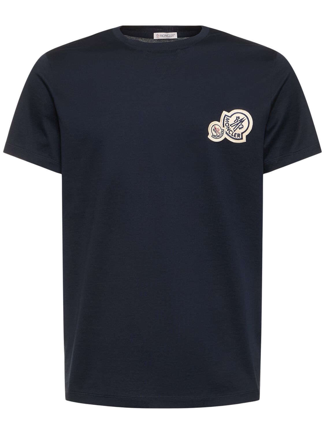 MONCLER DOUBLE LOGO PATCH COTTON T-SHIRT