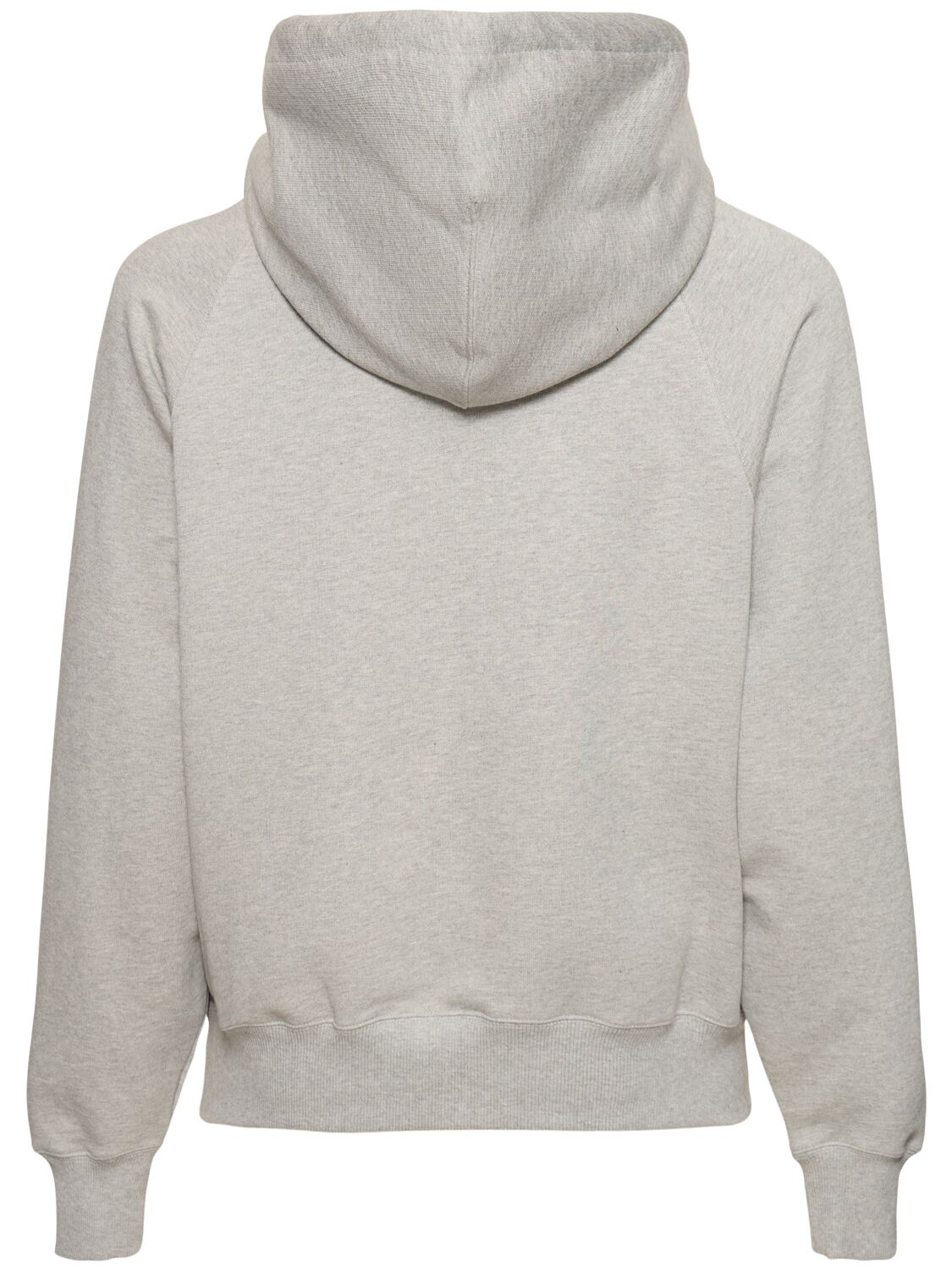Shop Ami Alexandre Mattiussi Logo Print Boxy Cotton Blend Hoodie In Grey