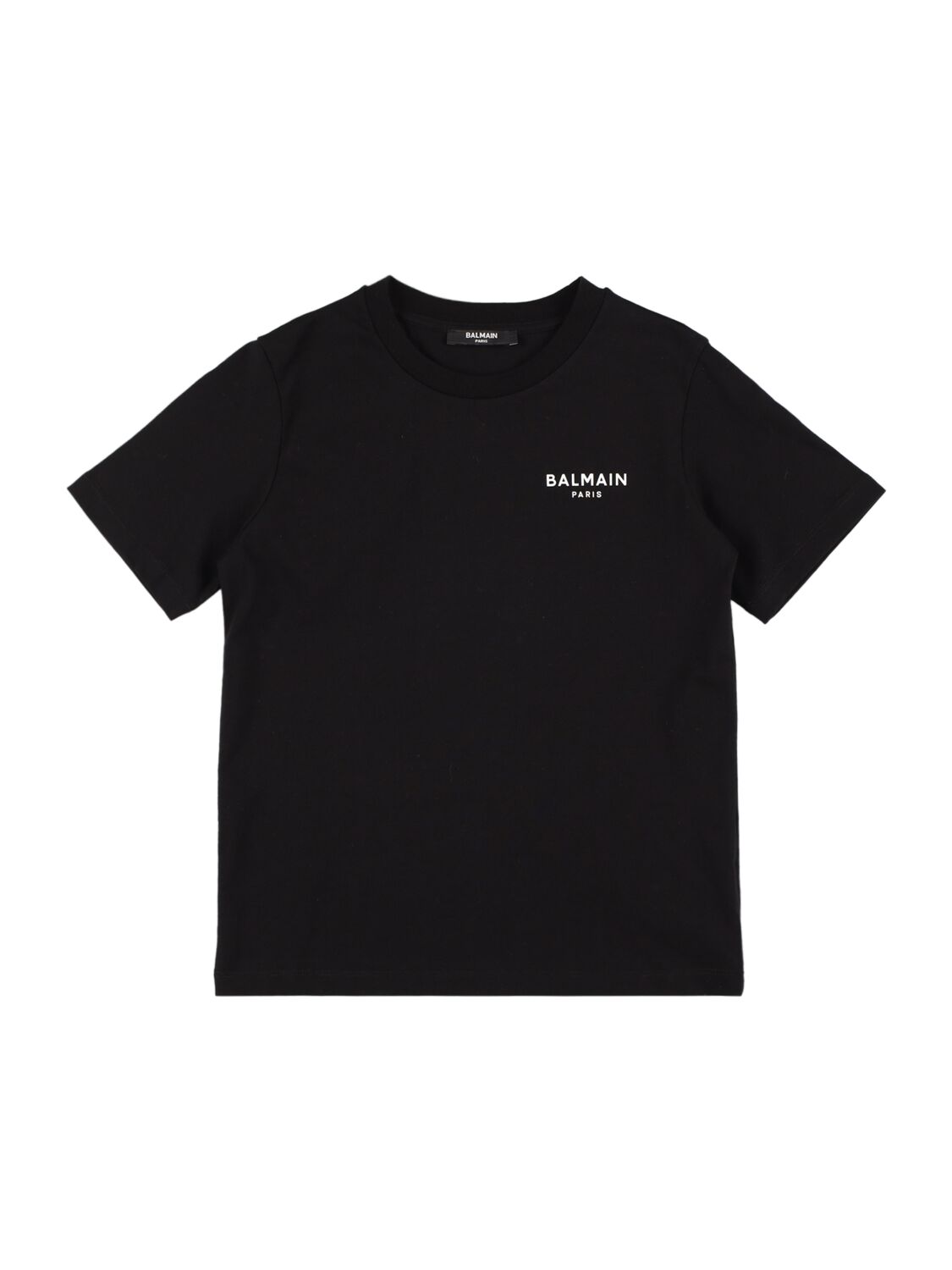 Balmain Kids' Printed Cotton Jersey T-shirt In Black,white