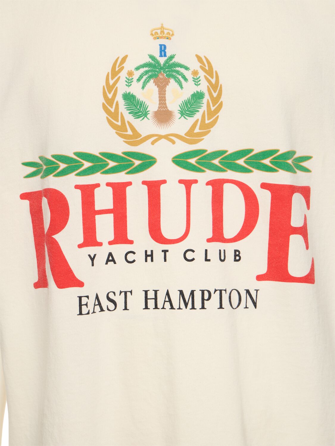 Shop Rhude East Hampton Crest T-shirt In Vintage White