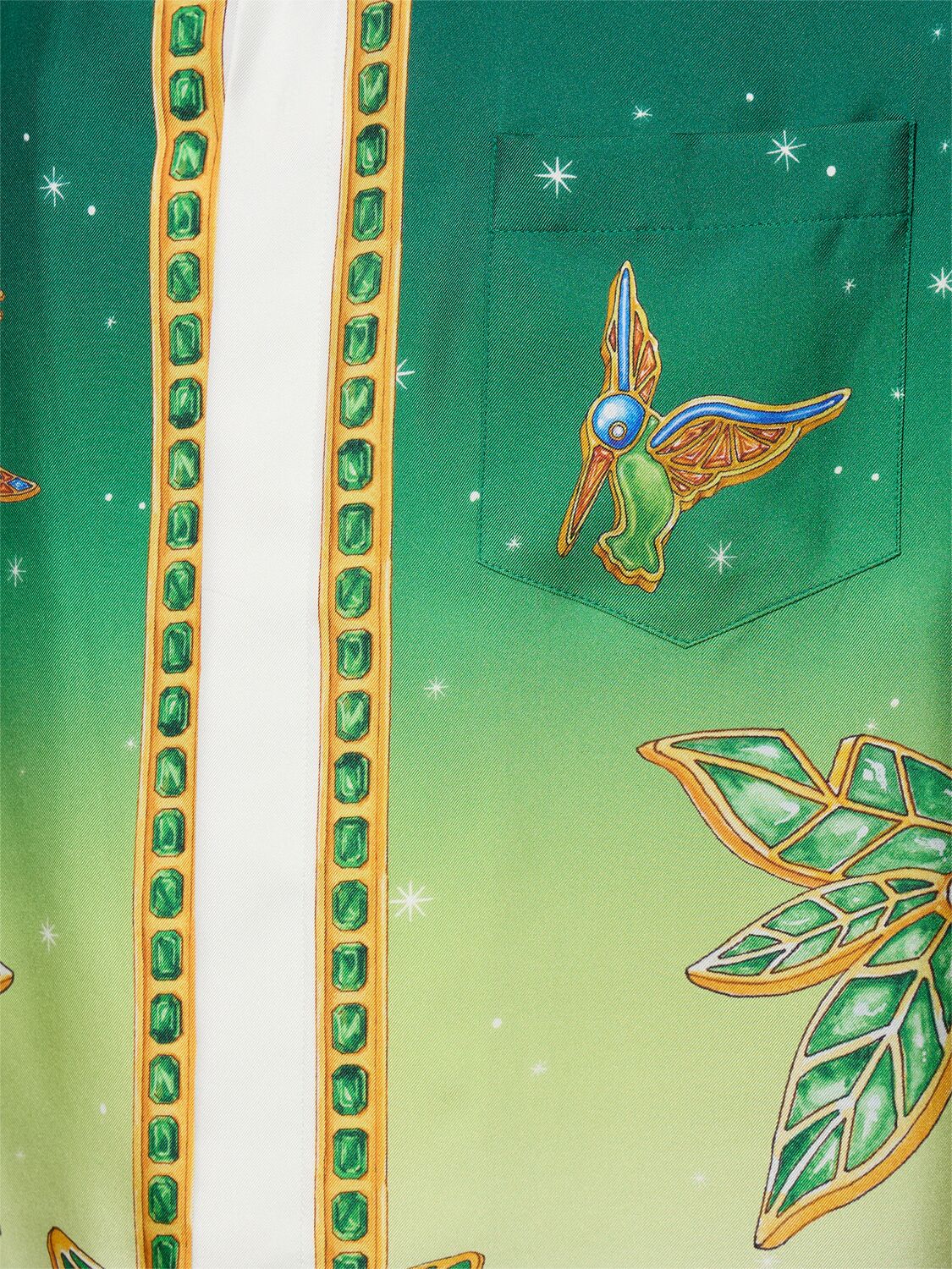 Shop Casablanca Joyaux D'afrique Print Silk Shirt In Green