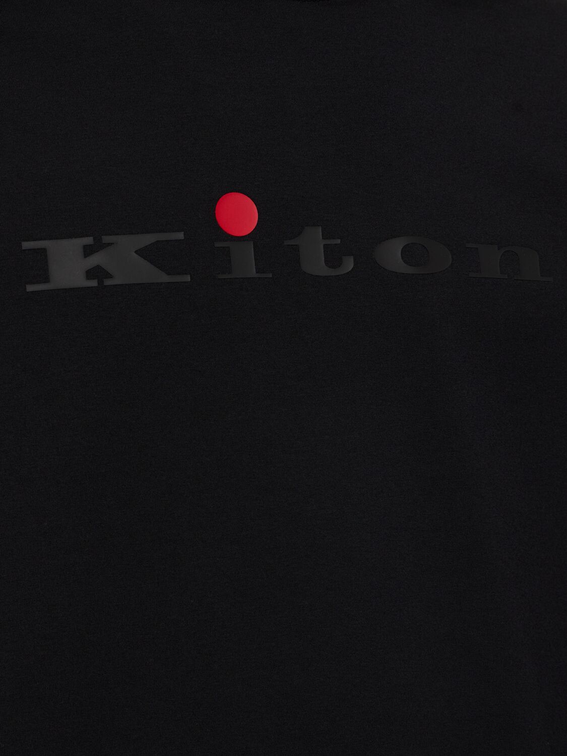 Shop Kiton Logo Cotton Hooded Sweatshirt In Black