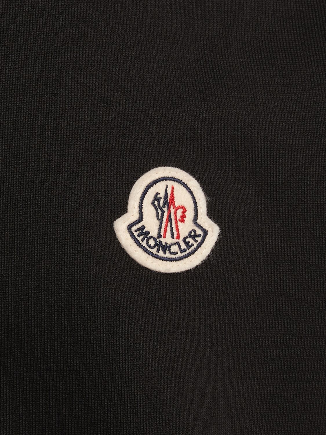 Shop Moncler Logo Patch Cotton Sweatshirt In Black
