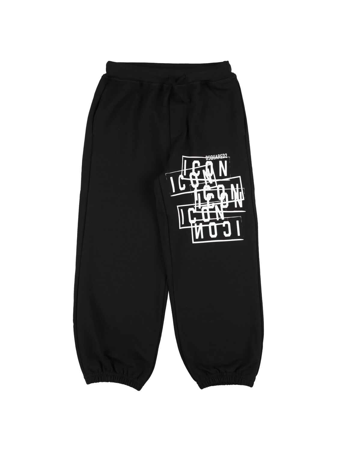Dsquared2 Kids' Printed Cotton Sweatpants In Black