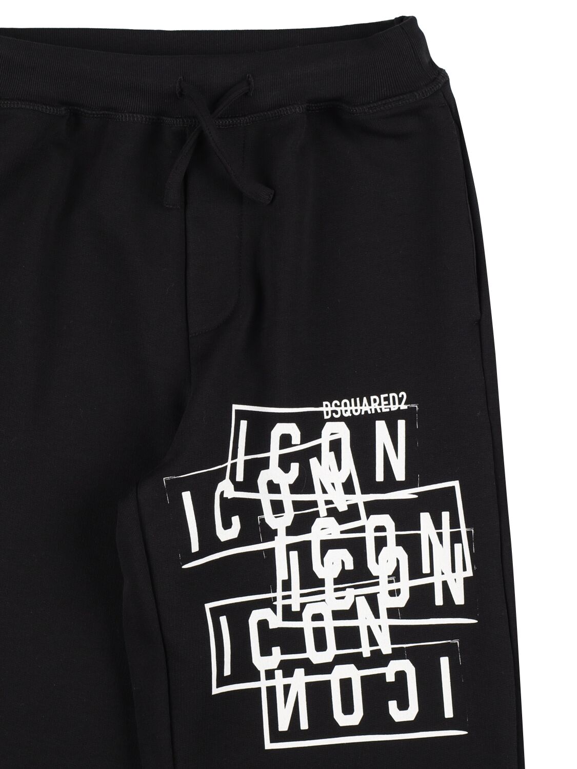 Shop Dsquared2 Printed Cotton Sweatpants In Black