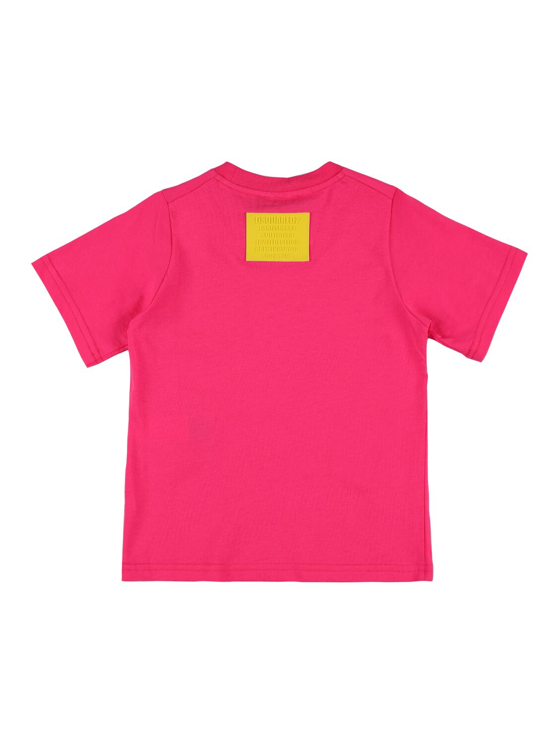 Shop Dsquared2 Cotton Jersey Logo T-shirt In Fuchsia
