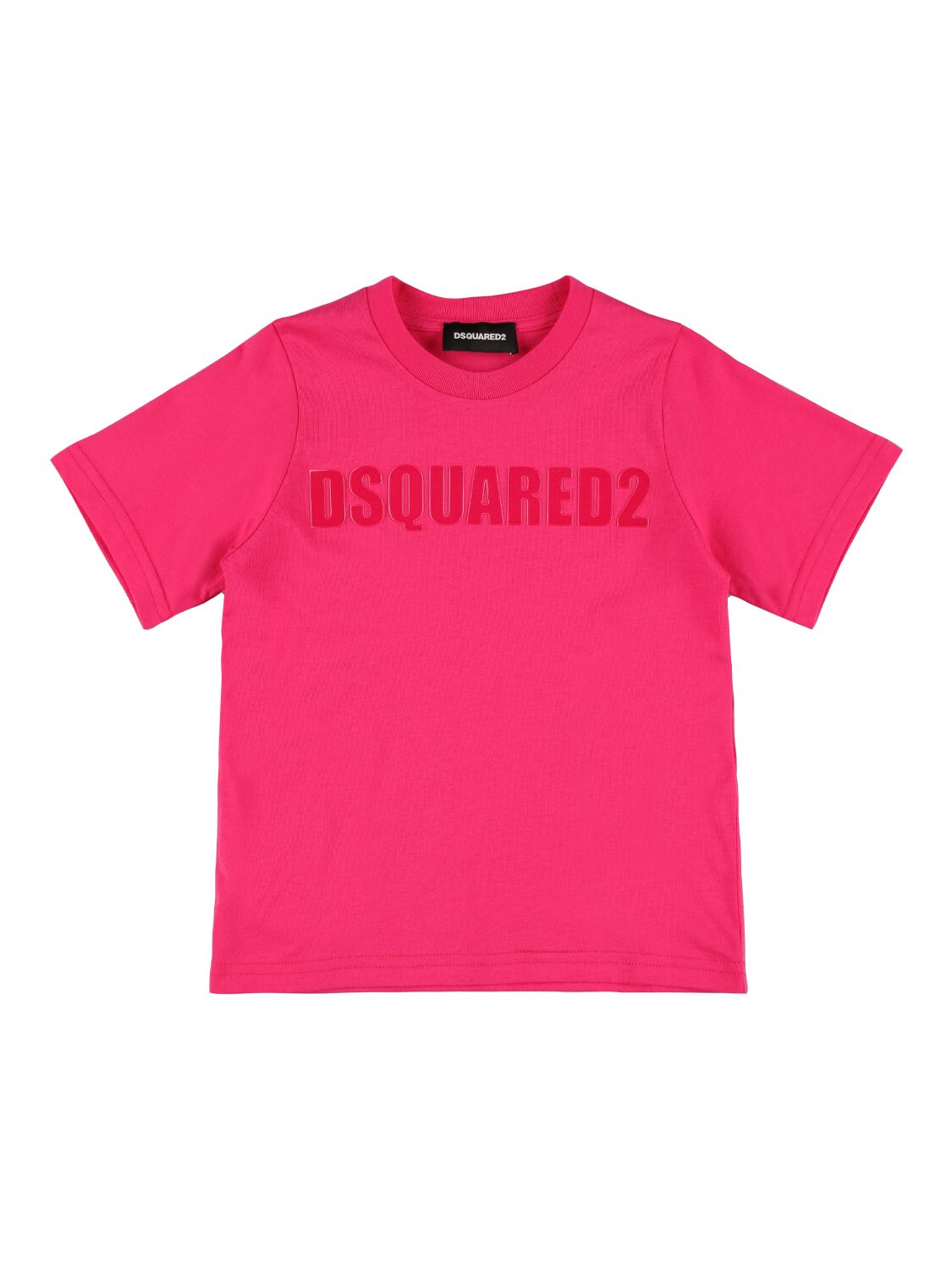 Dsquared2 Kids' Cotton Jersey Logo T-shirt In Fuchsia