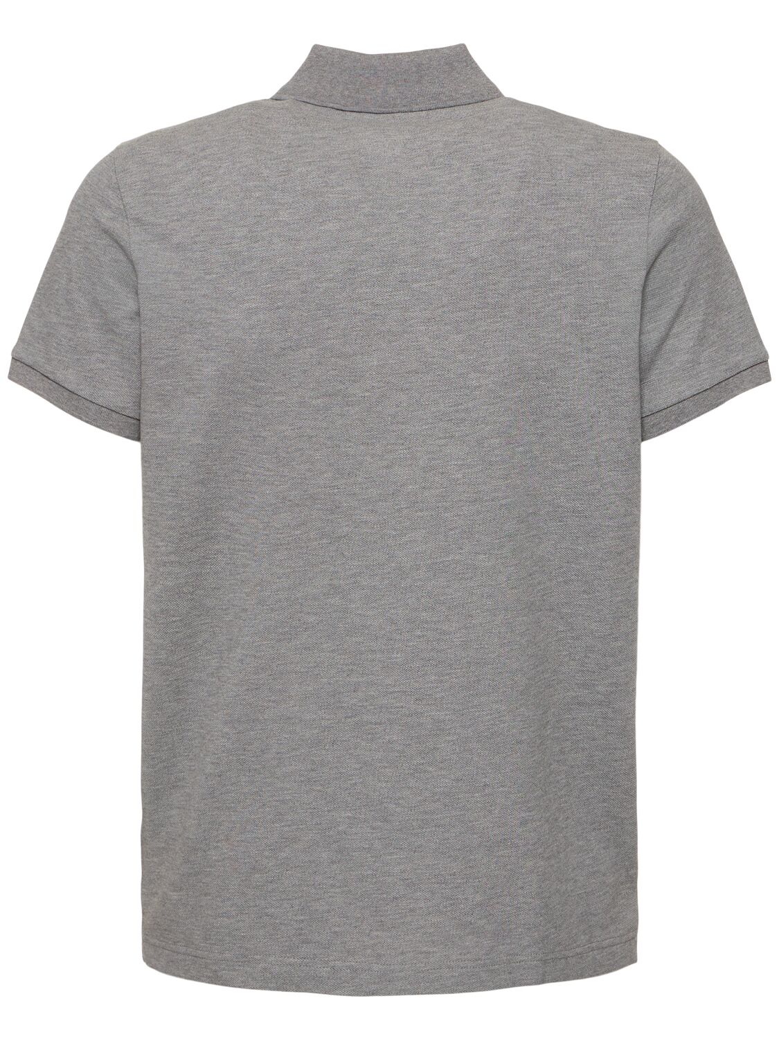 Shop Moncler Logo Cotton Polo Shirt In Grey