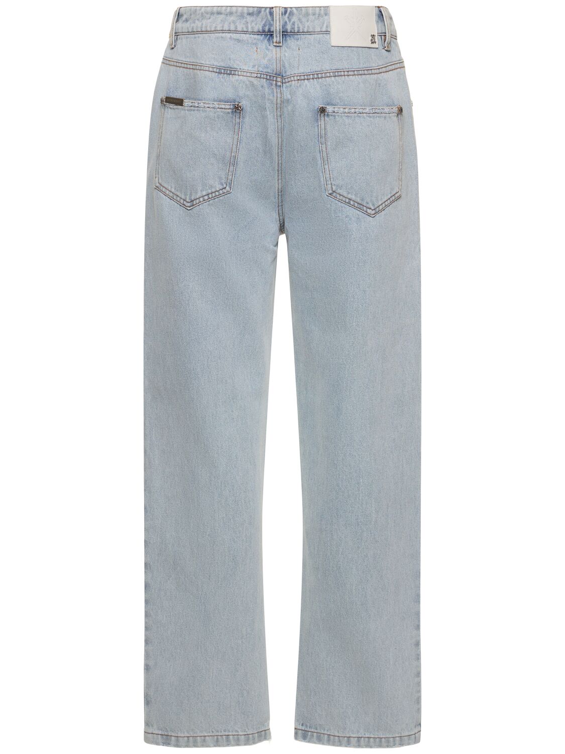 Shop Unknown Washed Denim Jeans In Washed Blue