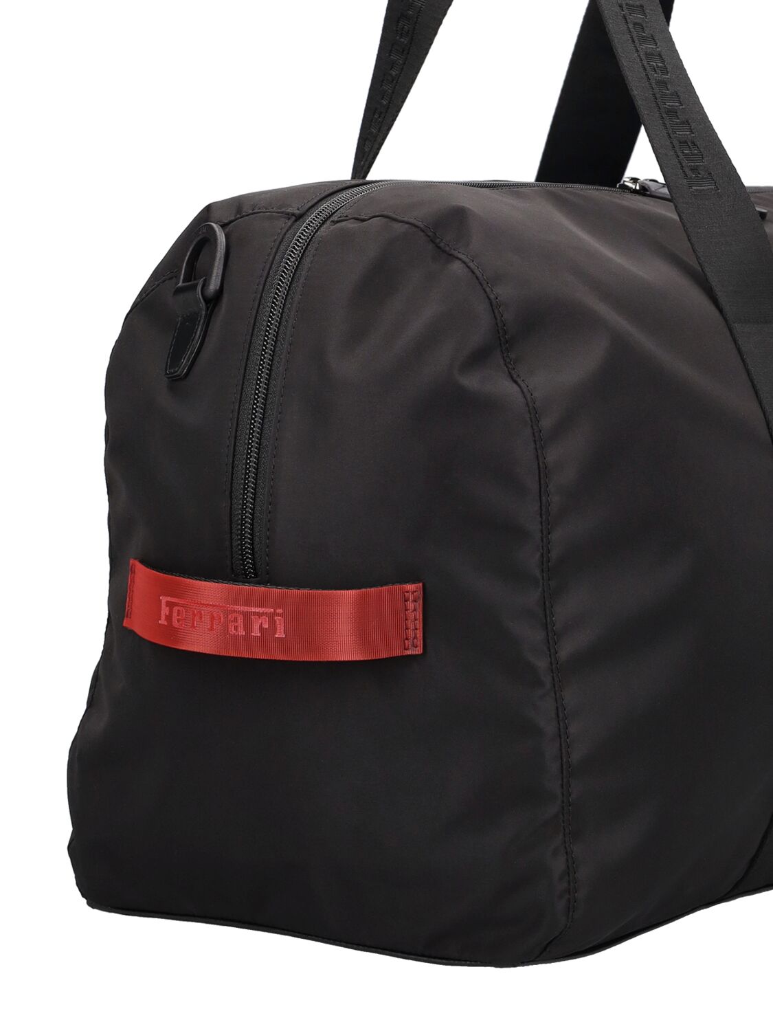 Shop Ferrari Logo Duffle Bag In Black
