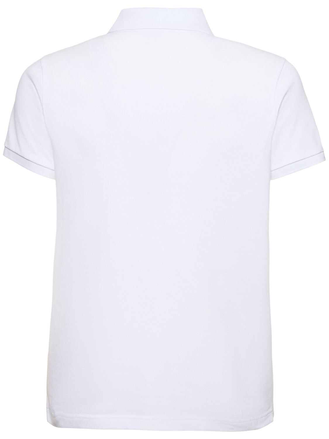 Shop Moncler Logo Cotton Polo Shirt In Optic White