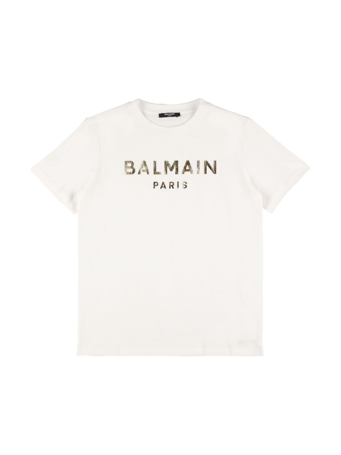 Balmain Kids' Logo Cotton Jersey T-shirt In Neutral