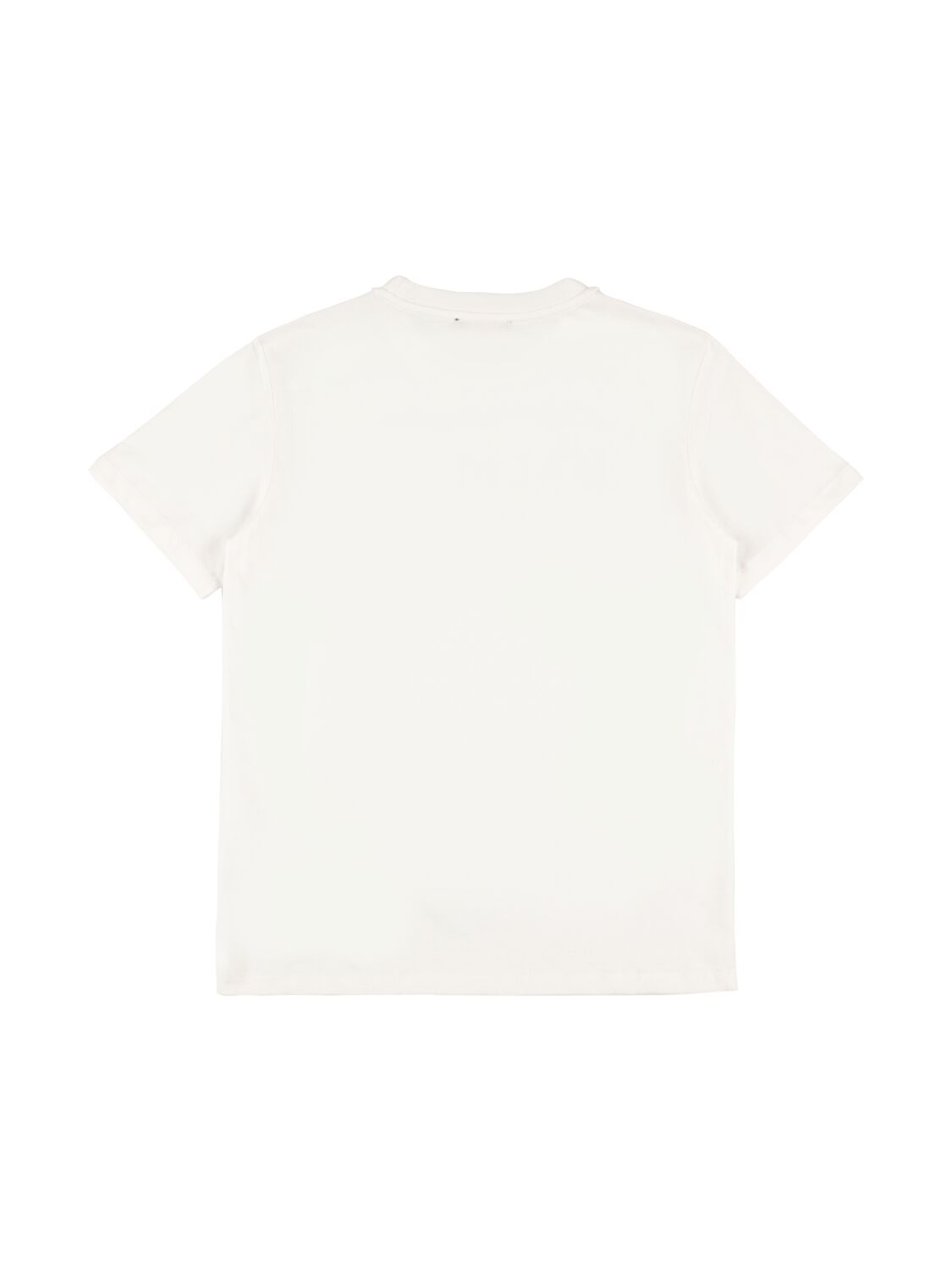 Shop Balmain Logo Cotton Jersey T-shirt In White,gold