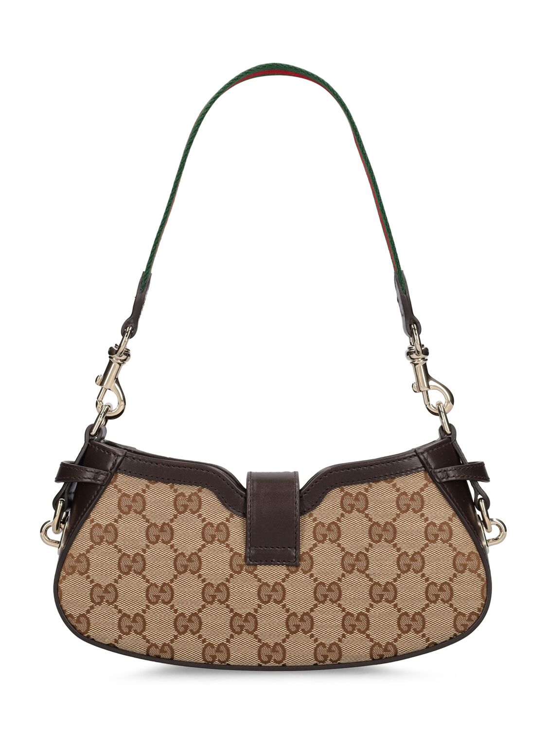 Shop Gucci Gg Canvas Shoulder Bag In Ebony,cocoa