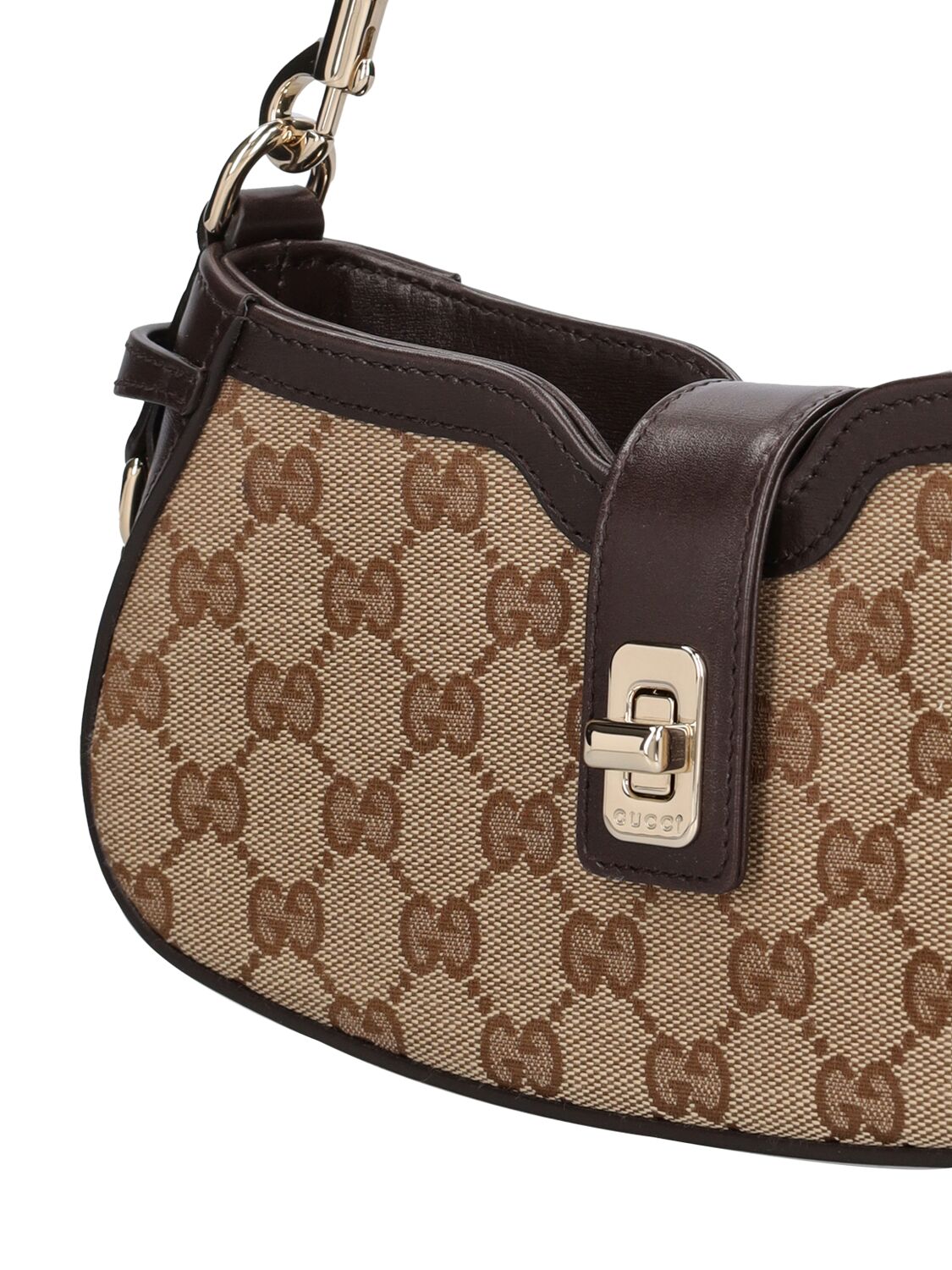 Shop Gucci Gg Canvas Shoulder Bag In Ebony,cocoa