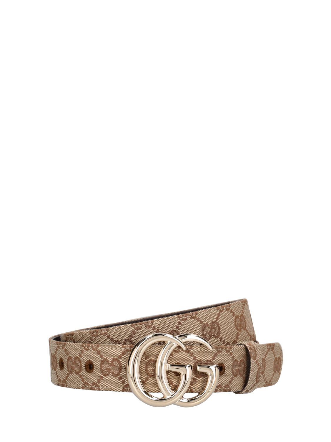 Shop Gucci 30mm Gg Marmont Canvas Belt In Ebony