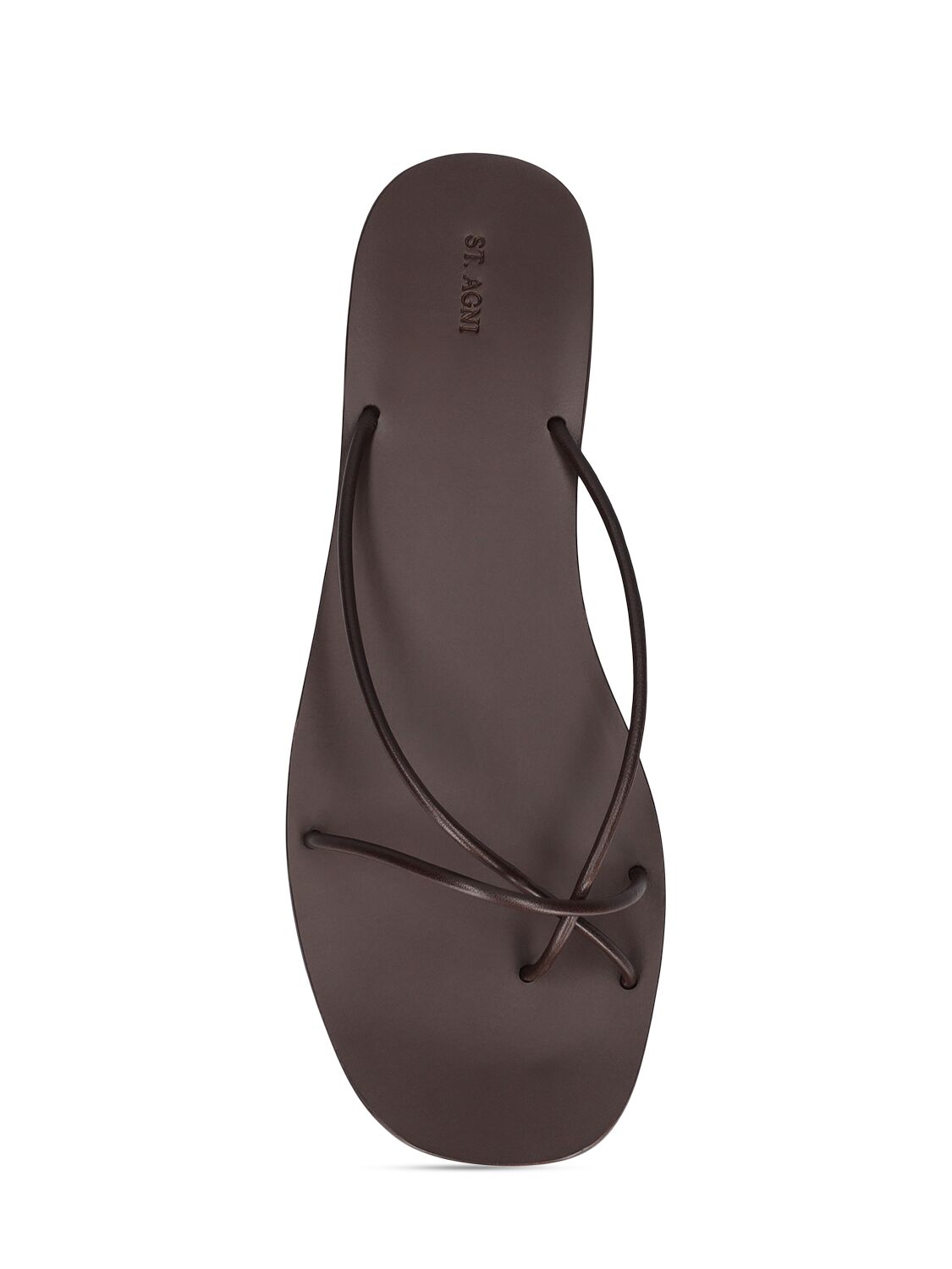 Shop St.agni 5mm Rouleau Leather Thong Sandals In Brown
