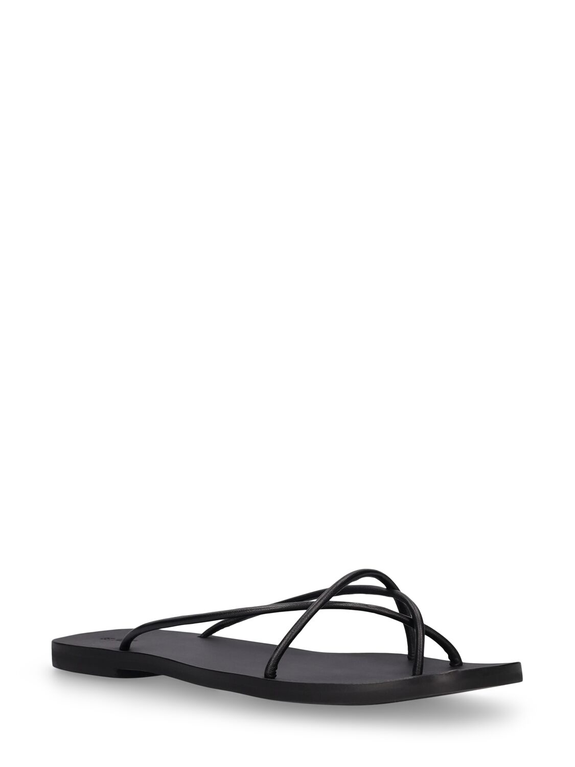 Shop St.agni 5mm Rouleau Leather Thong Sandals In Black