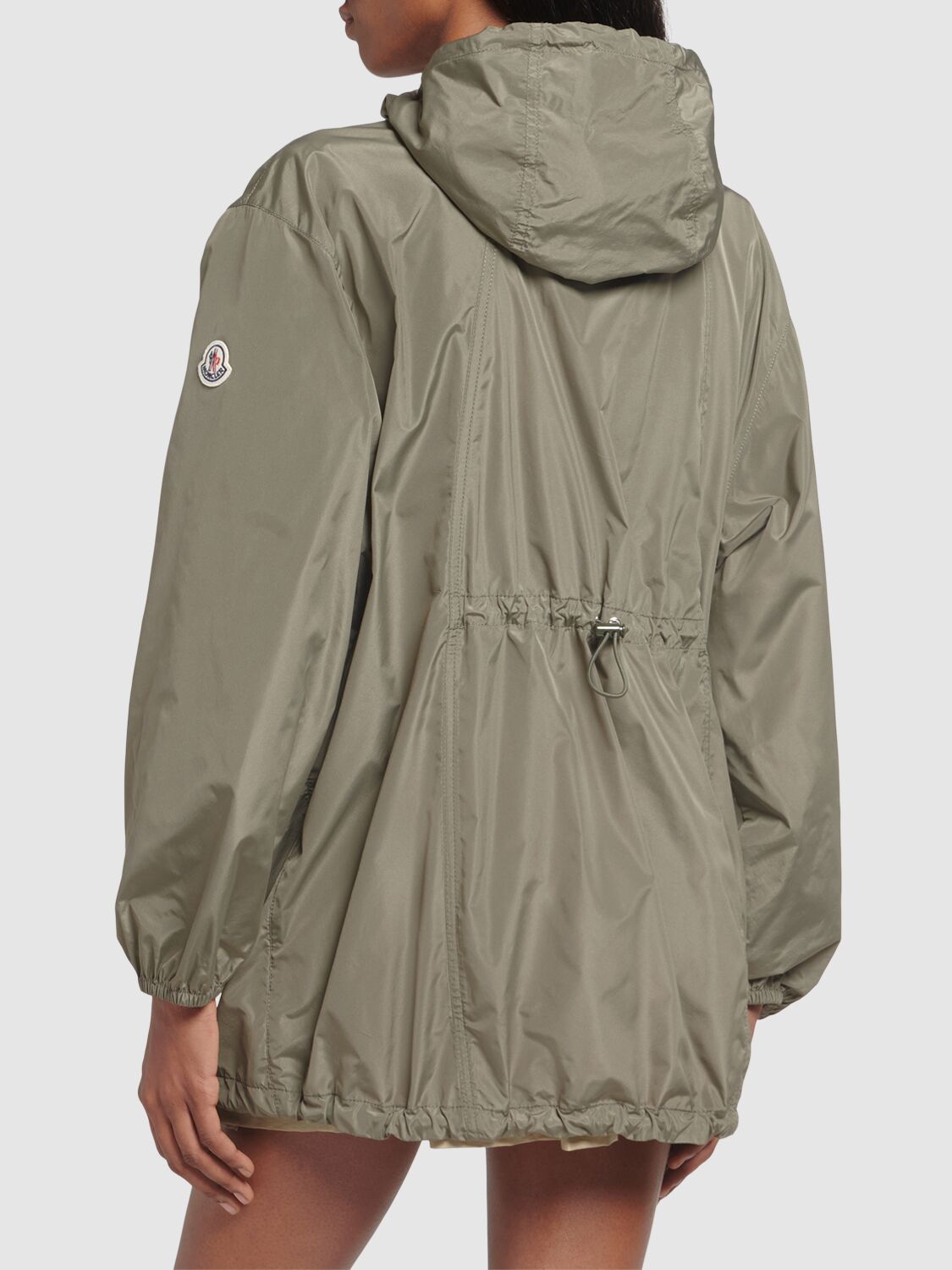 Shop Moncler Melia Tech Parka In Medium Green