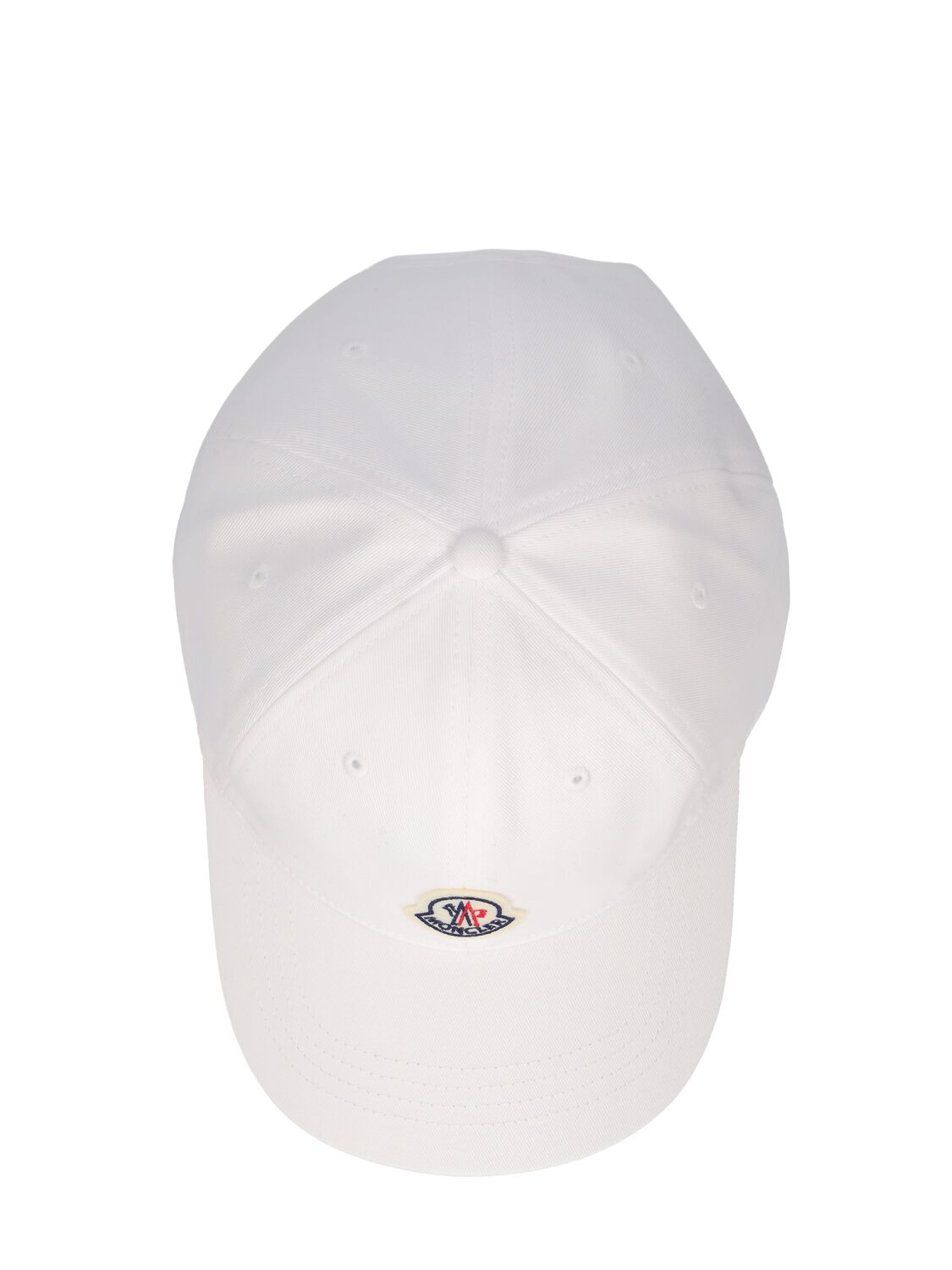 Shop Moncler Embroidered Logo Cotton Baseball Cap In Optic White
