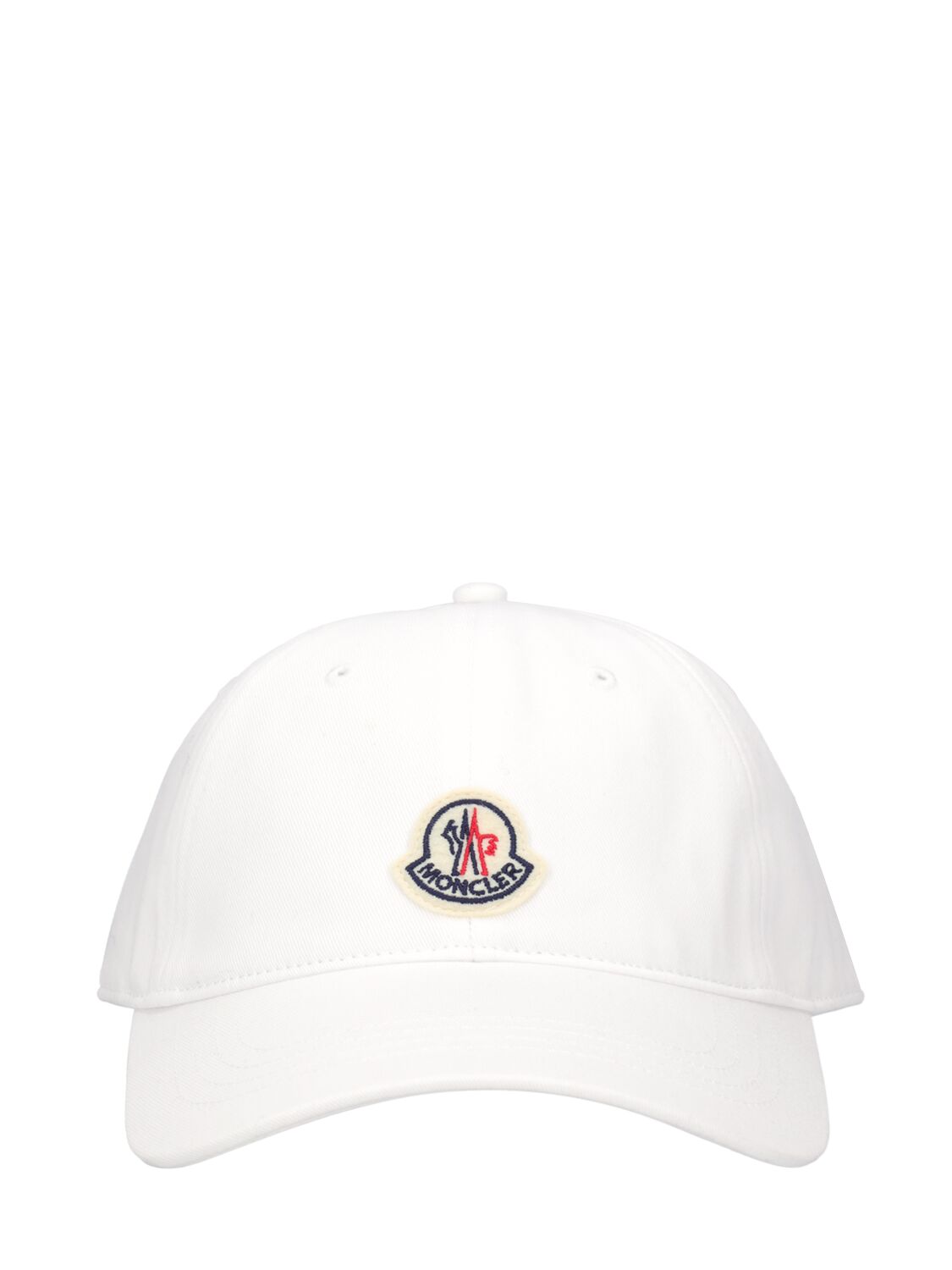 Moncler Embroidered Logo Cotton Baseball Cap In White