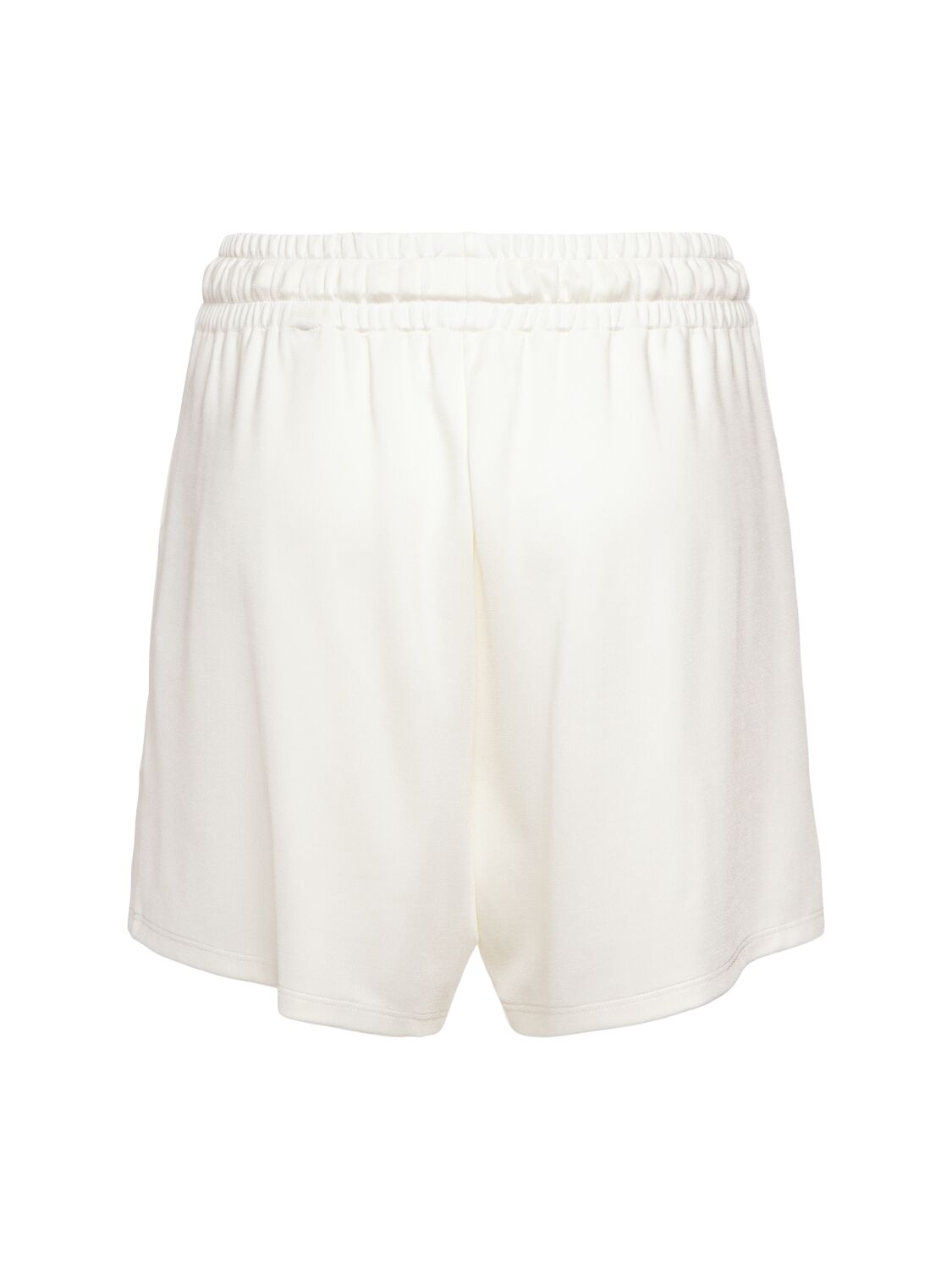 Shop Moncler Viscose Blend Shorts In Natural