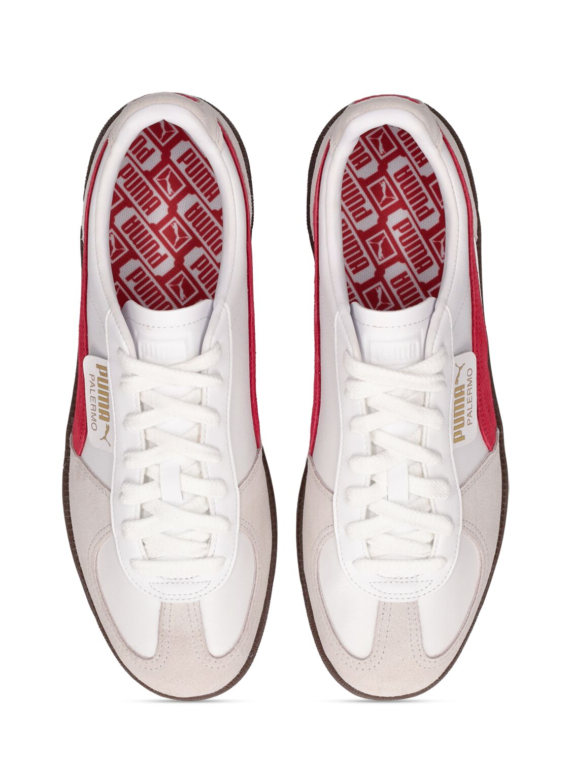 Shop Puma Palermo Sneakers In White,club Red