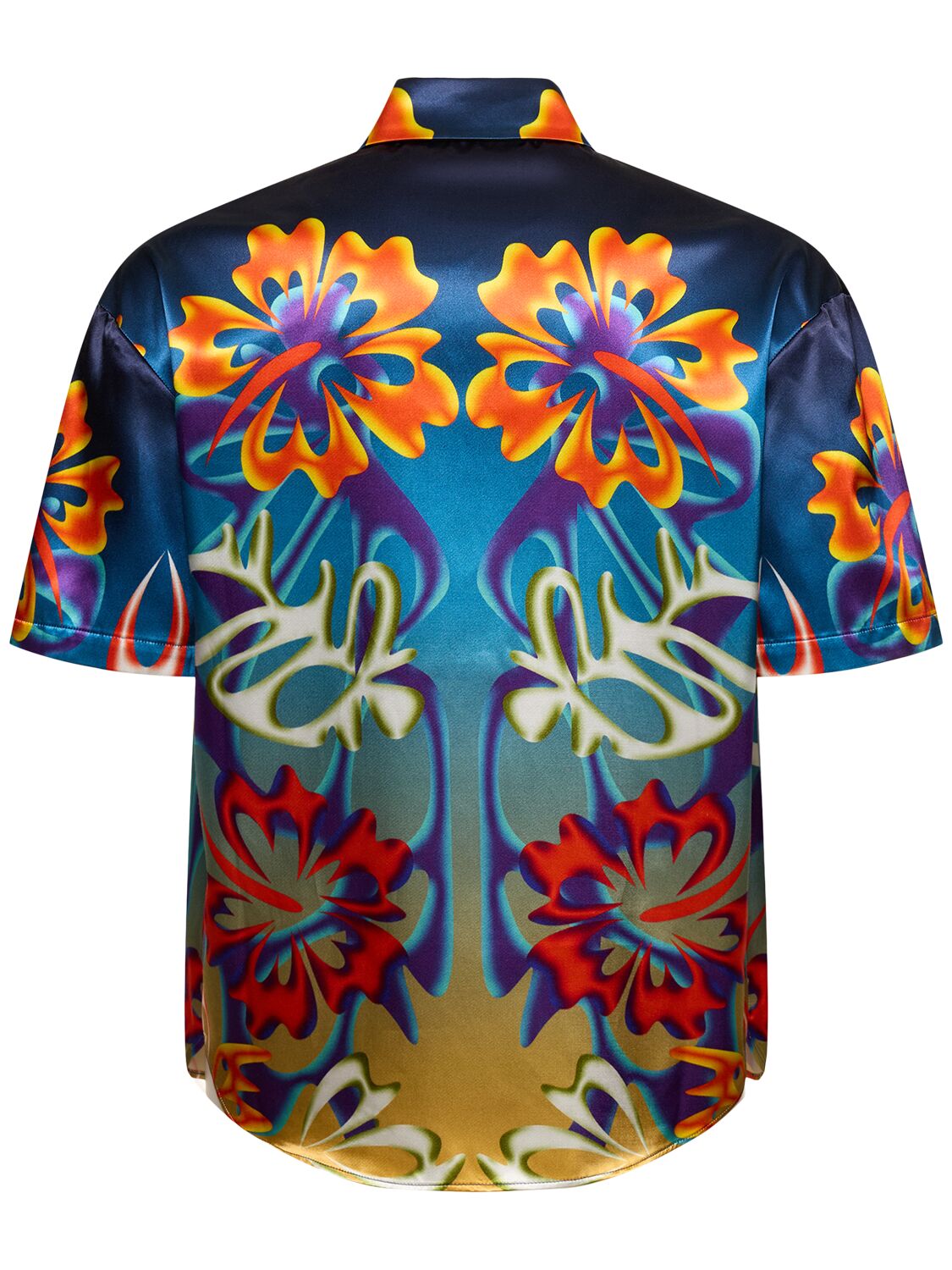 Shop Bluemarble Hibiscus Viscose & Cotton S/s Shirt In 멀티컬러