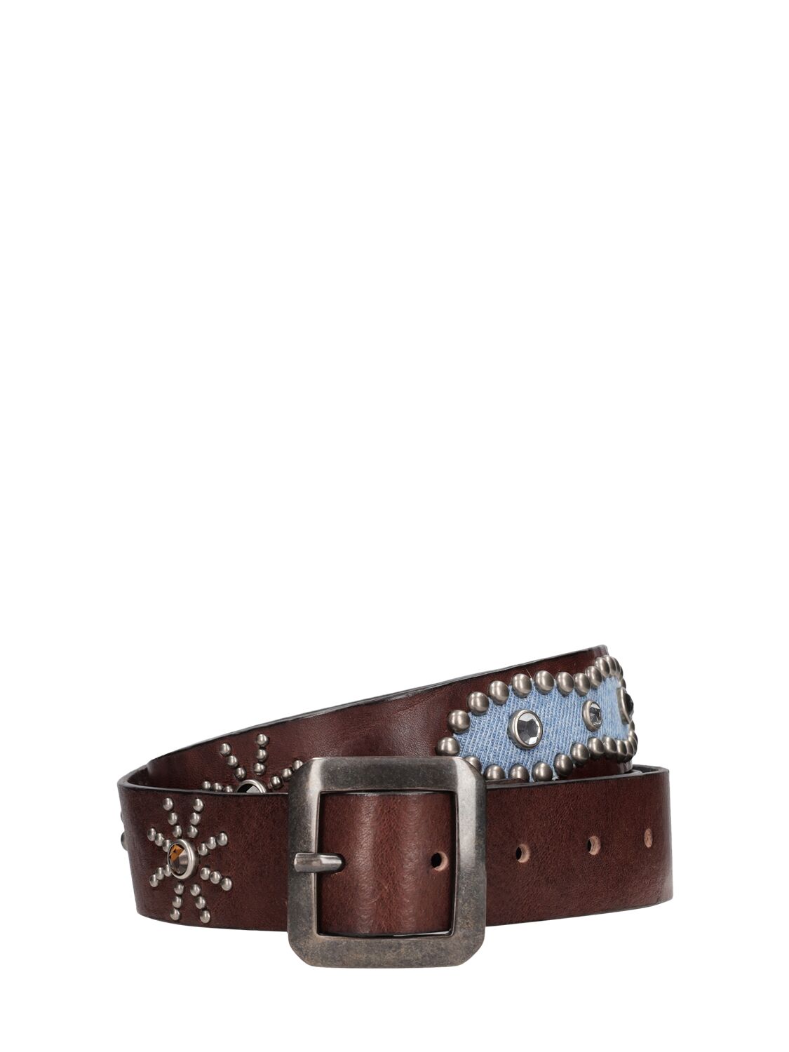 Image of 4cm La Studded Leather Belt