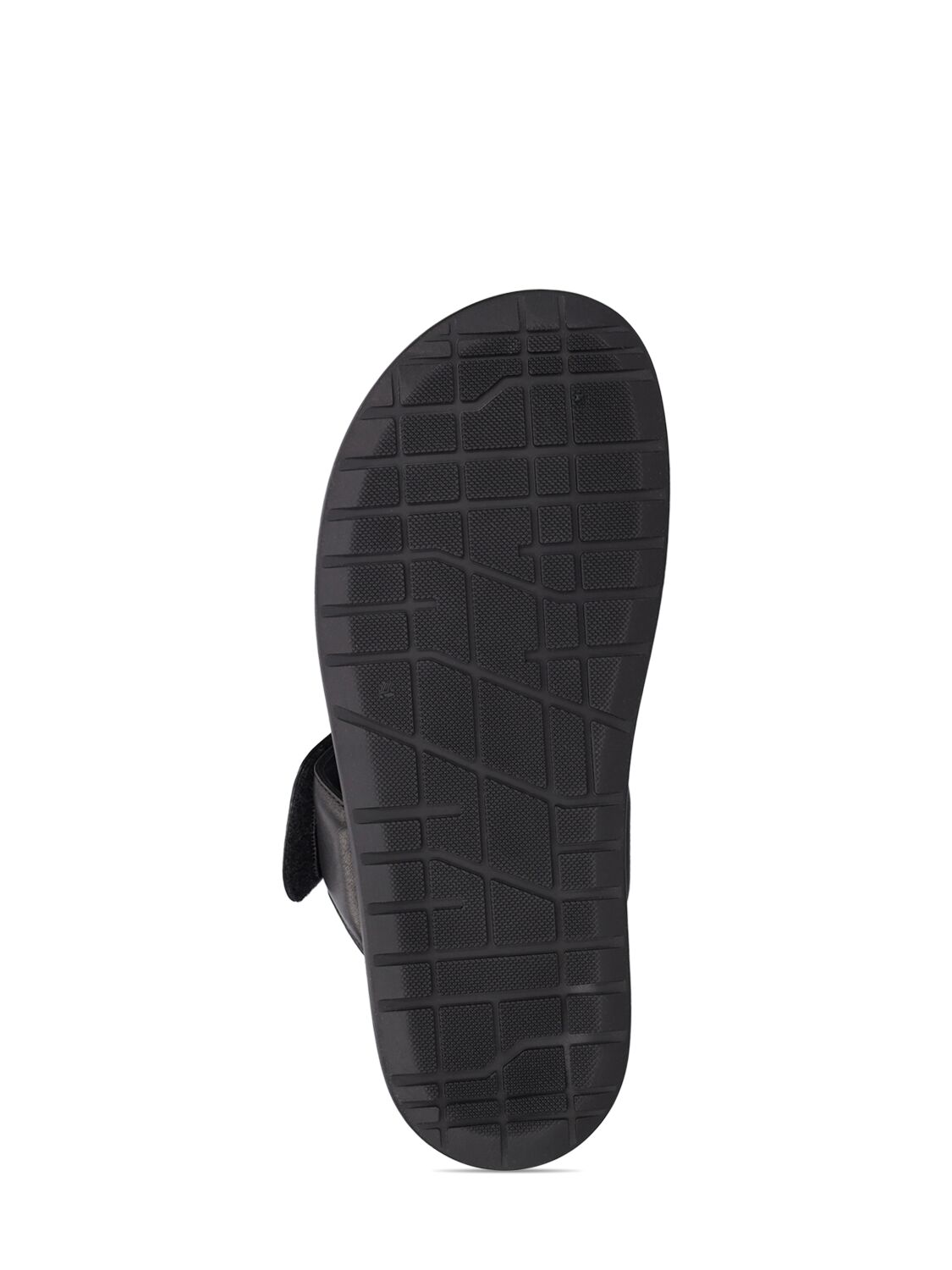 Shop Mm6 Maison Margiela Embossed Logo Leather Slide Sandals In Black