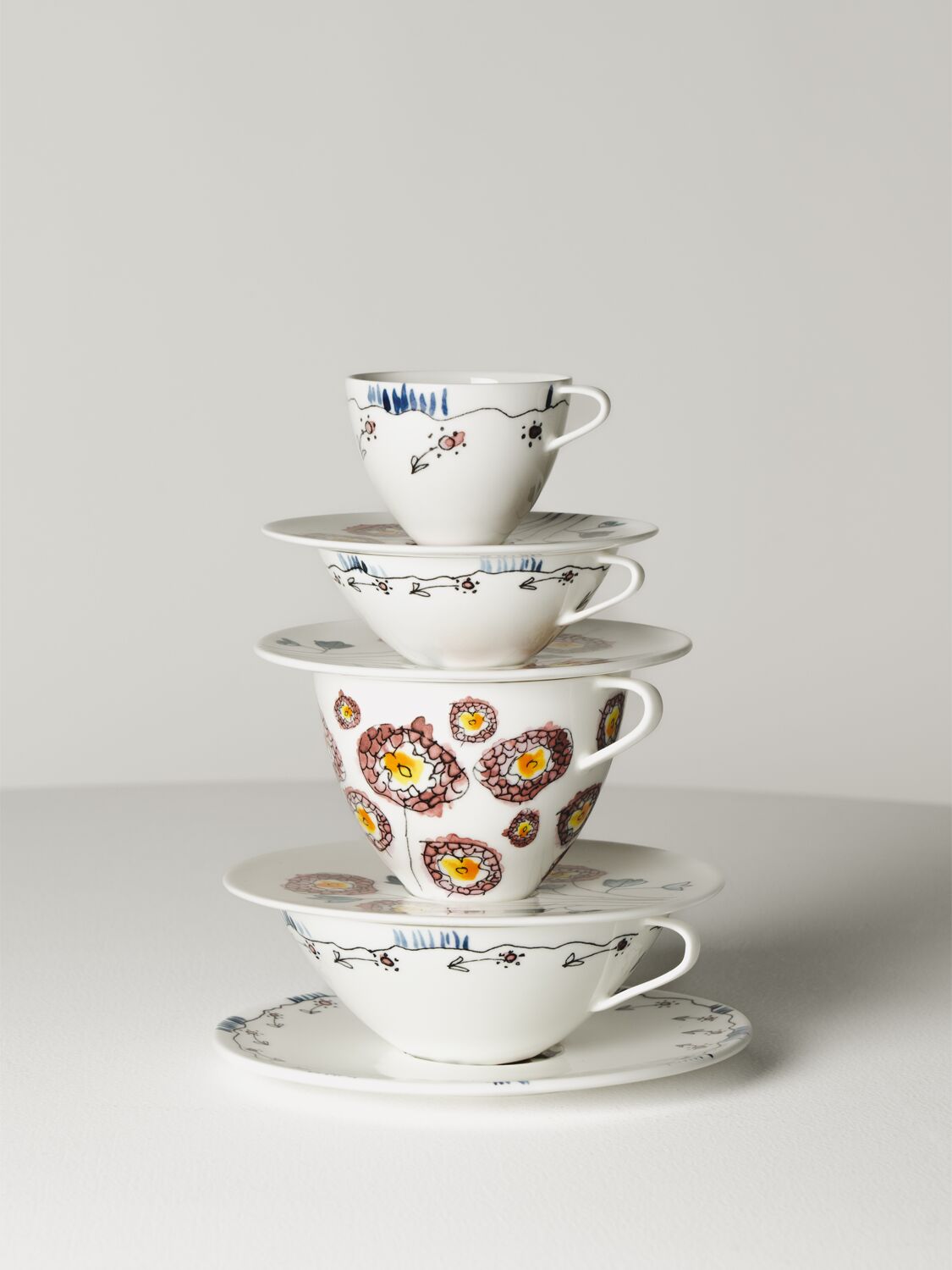 Shop Marni By Serax Blossom Set Of 2 Cups & Saucers In White