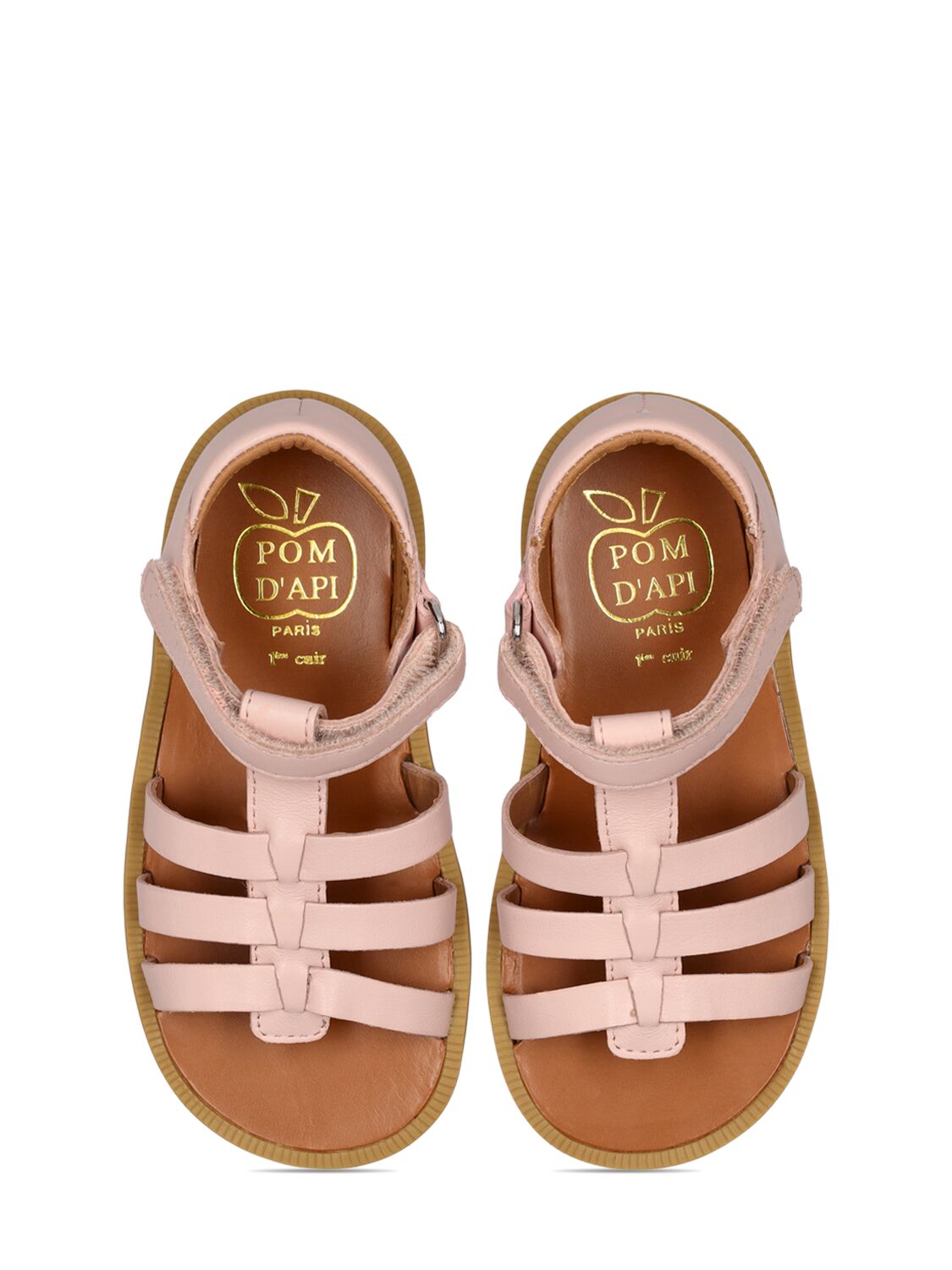 Shop Pom D'api Leather Strap Sandals In Pink