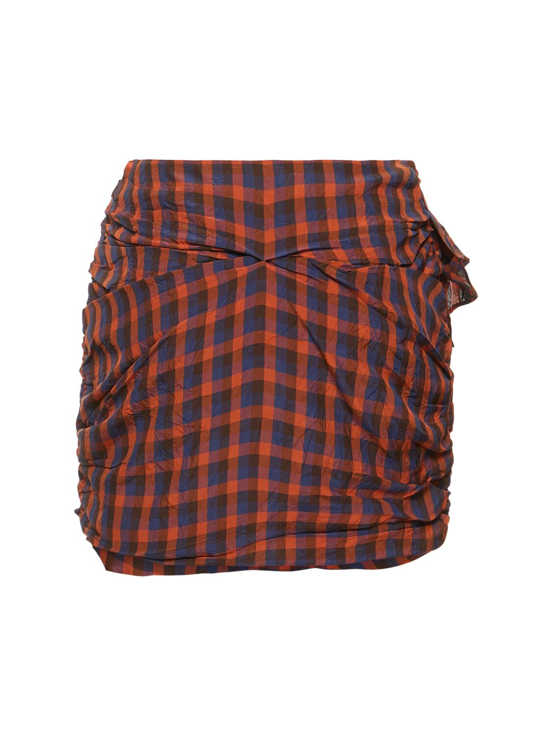 Shop Bally Ruffled Viscose Mini Skirt In Red,multi