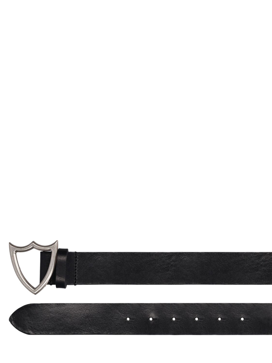 Shop Htc Los Angeles 3.5cm Shield Leather Belt In Black