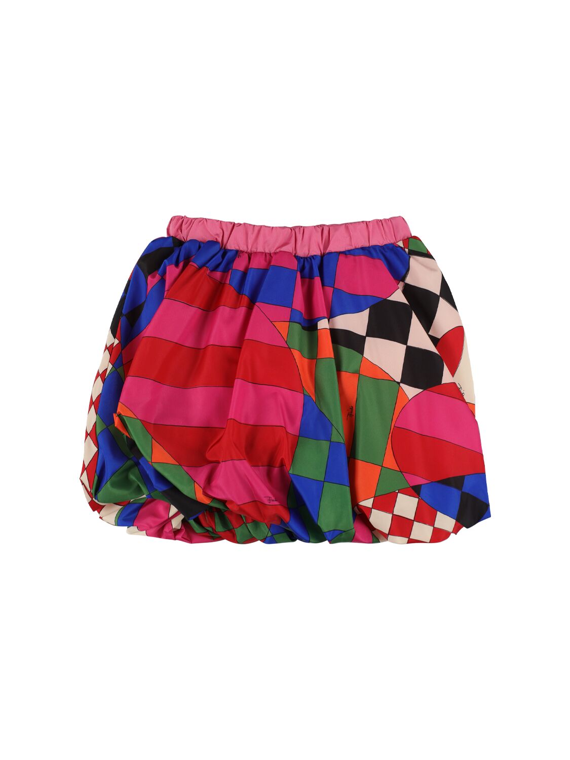 Pucci Kids' Printed Taffeta Skirt In Multi,fuchsia