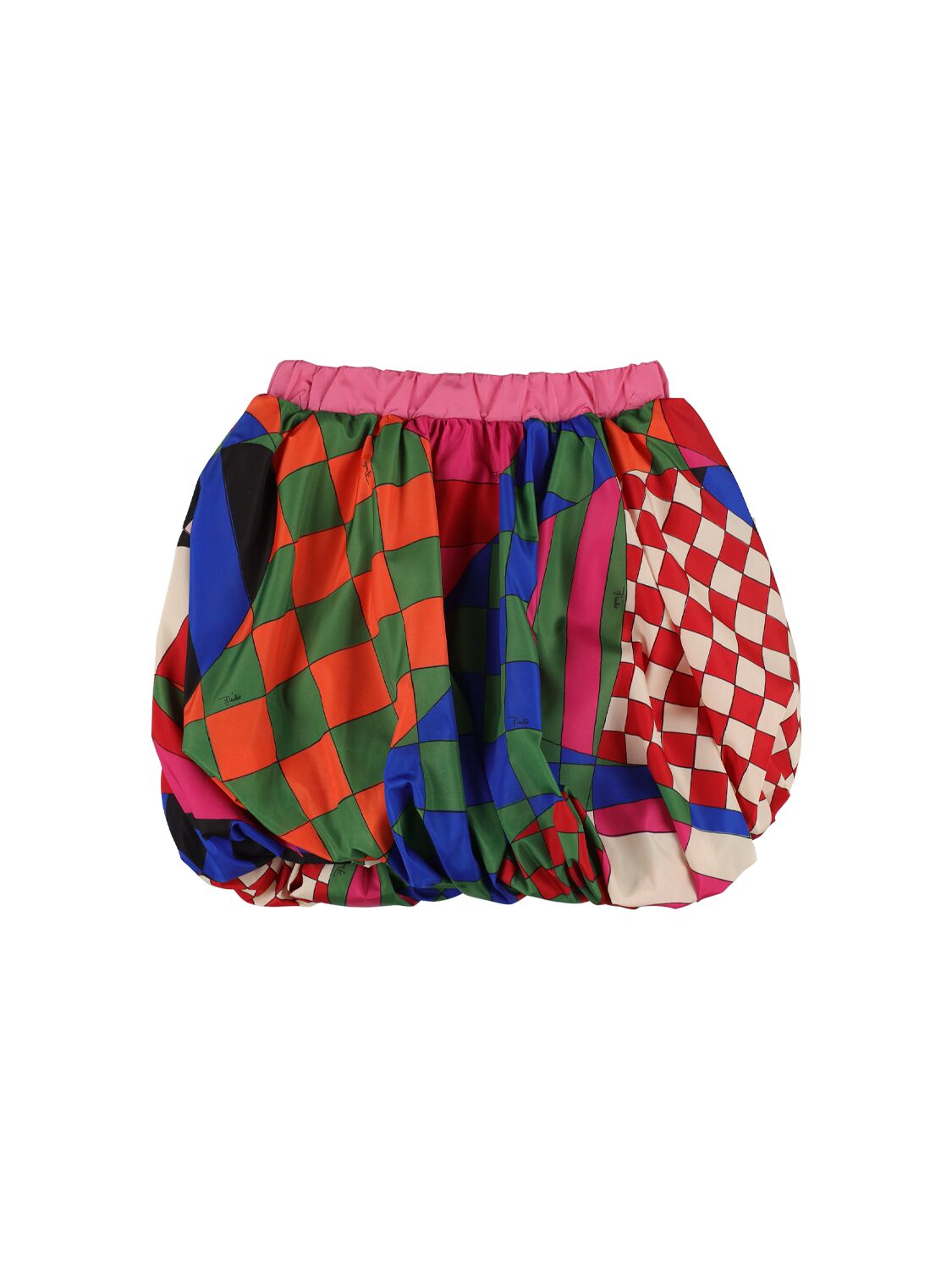 Shop Pucci Printed Taffeta Skirt In Multi,fuchsia