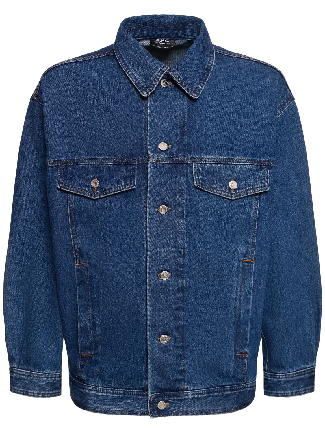 Shop Apc Cotton Denim Jacket In 블루