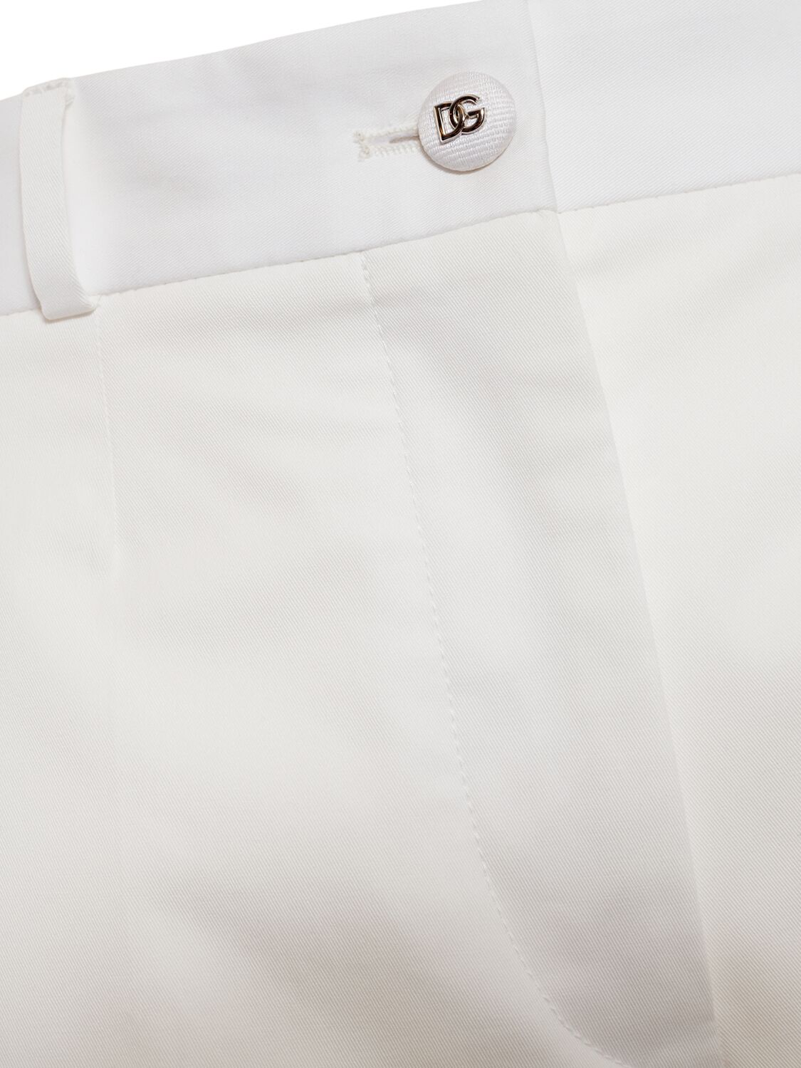 Shop Dolce & Gabbana Cotton Gabardine Wide Pants In White