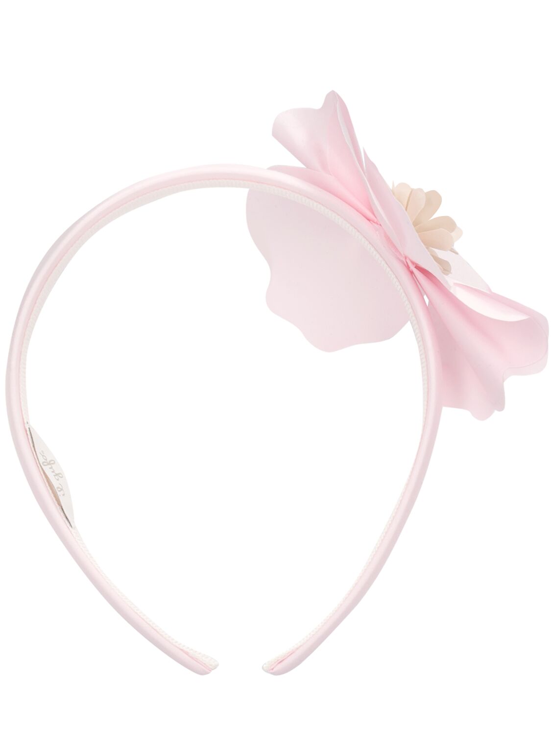 Shop Il Gufo Cotton Poplin Headband W/flower In Pink