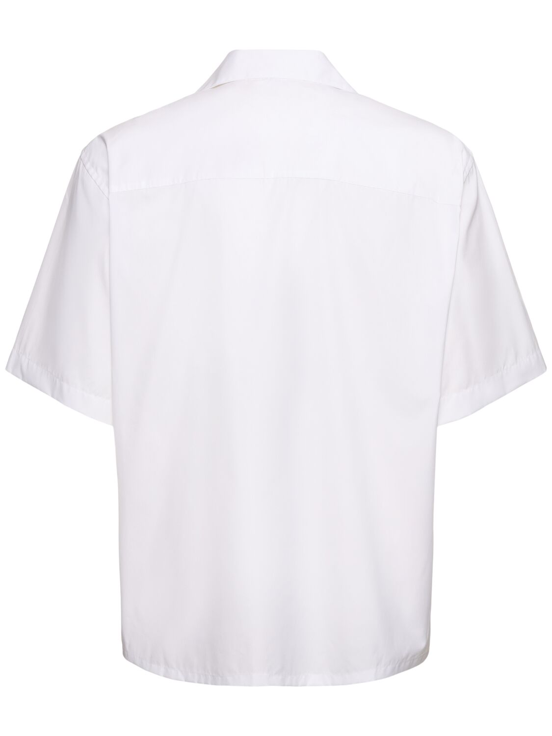 Shop Marni Logo Cotton Poplin Boxy S/s Shirt In White
