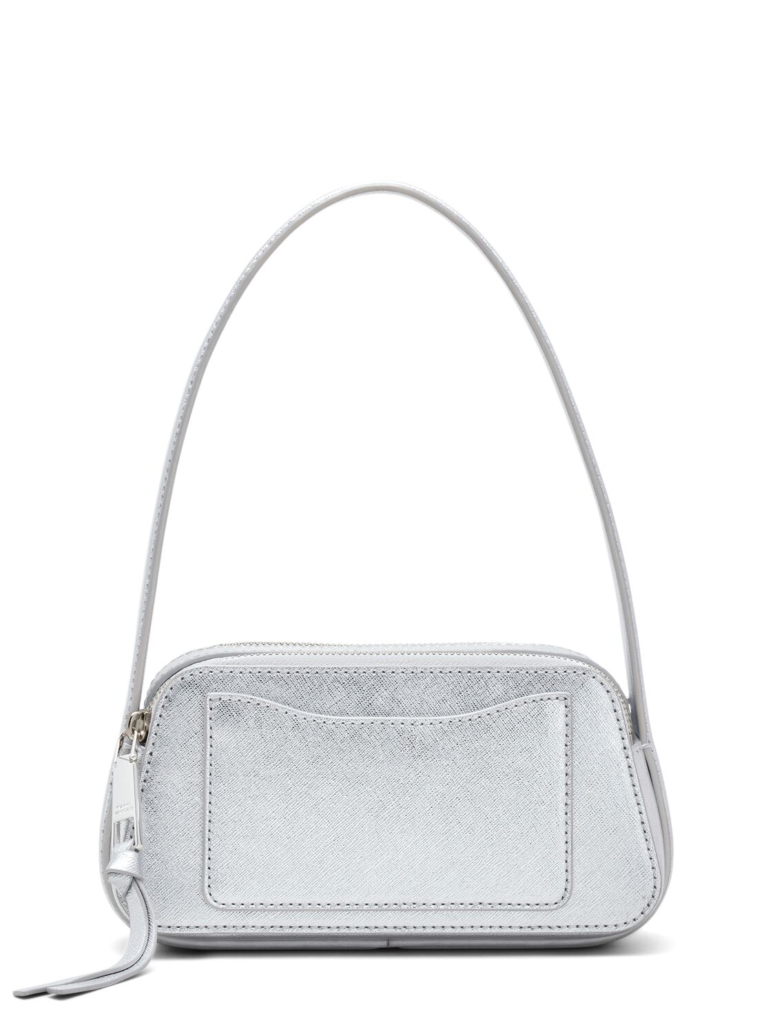 Shop Marc Jacobs The Slingshot Leather Shoulder Bag In Silver
