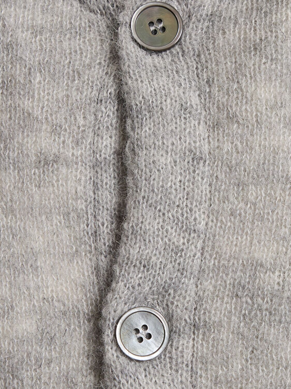 Shop Our Legacy Fuzzy Alpaca Blend Knit Long Sleeve Polo In Grau