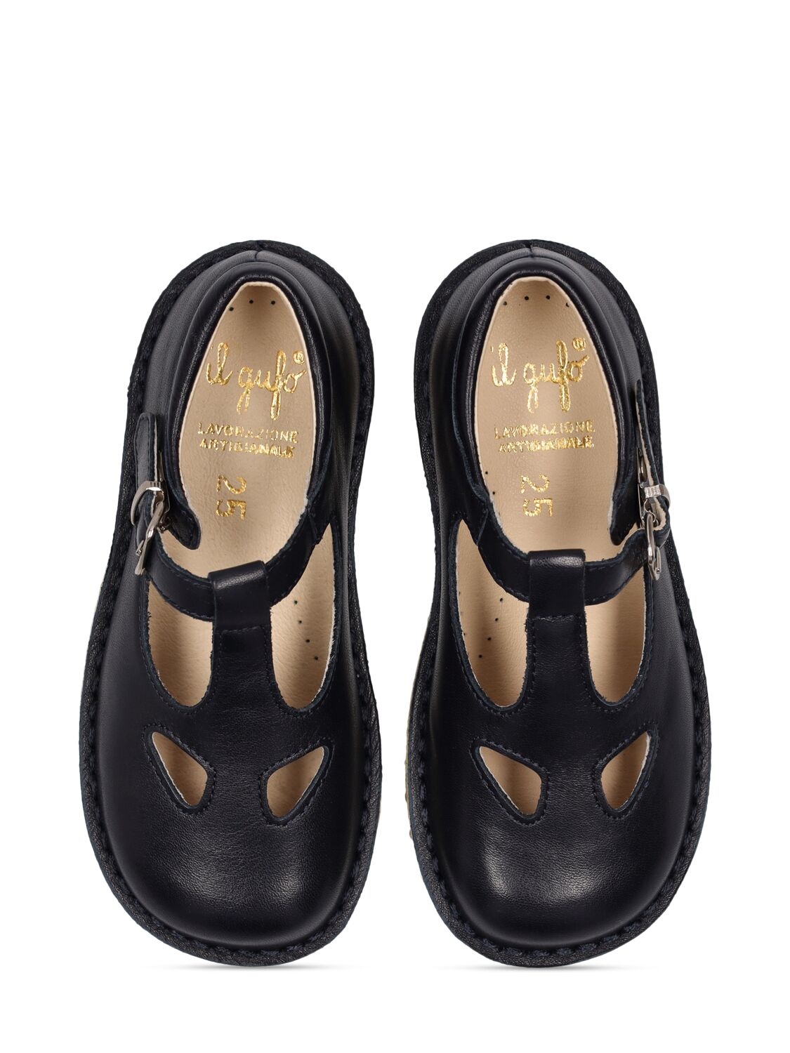Shop Il Gufo Leather Sandals In Black