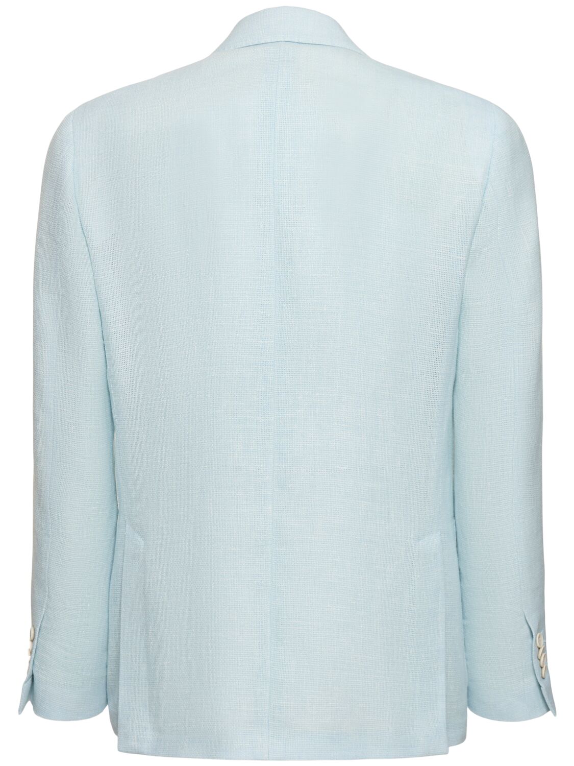 Shop Lardini Linen & Wool Single Breast Blazer In Light Blue