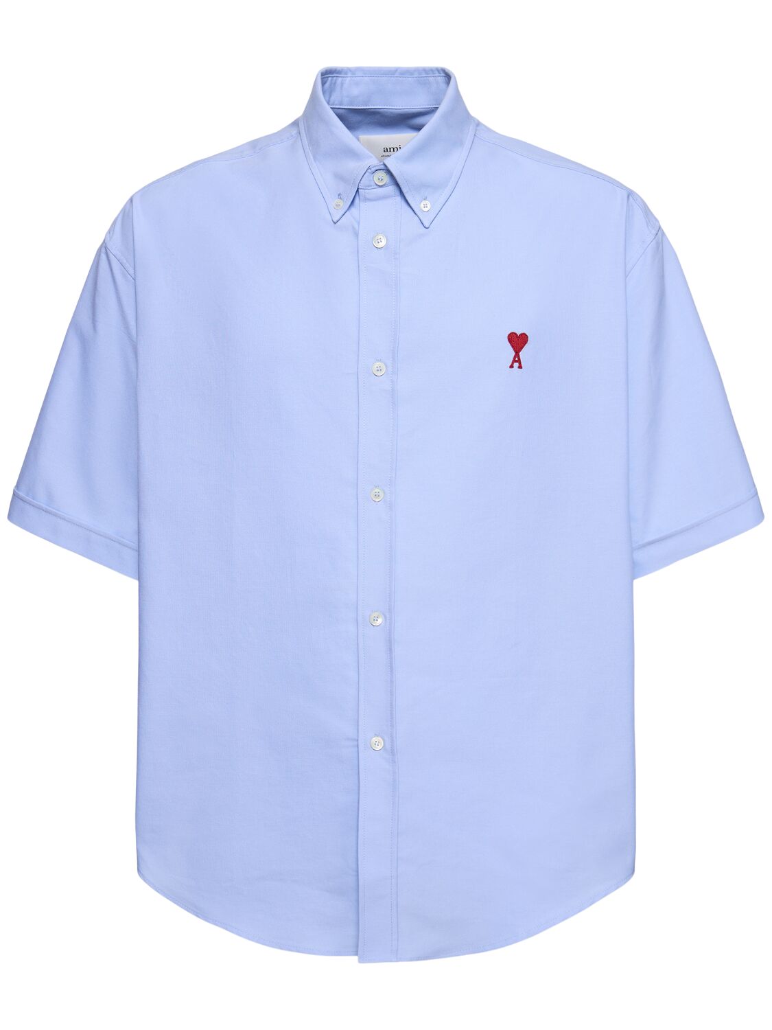 Ami Alexandre Mattiussi Boxy Cotton Oxford Shirt In Cashmere Blue