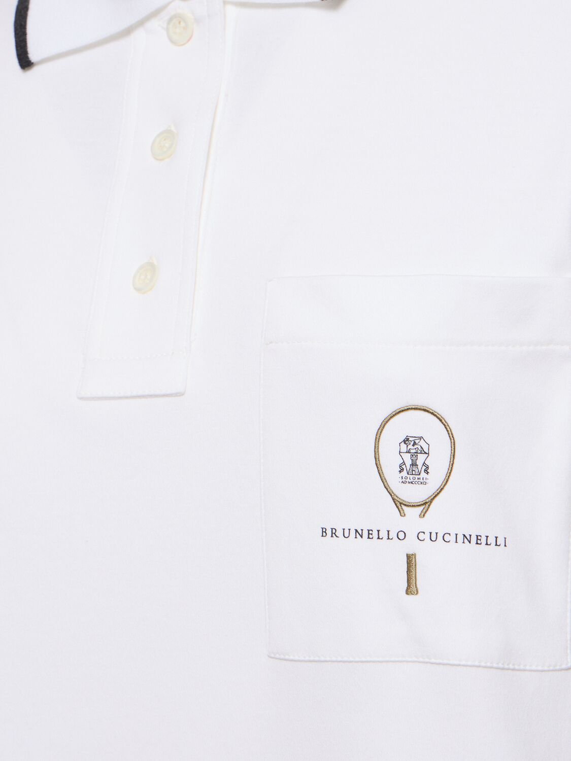 Shop Brunello Cucinelli Cotton Jersey Polo Mini Dress In White