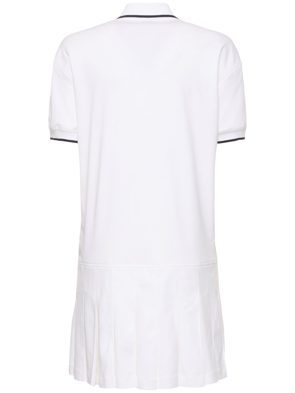 Shop Brunello Cucinelli Cotton Jersey Polo Mini Dress In White